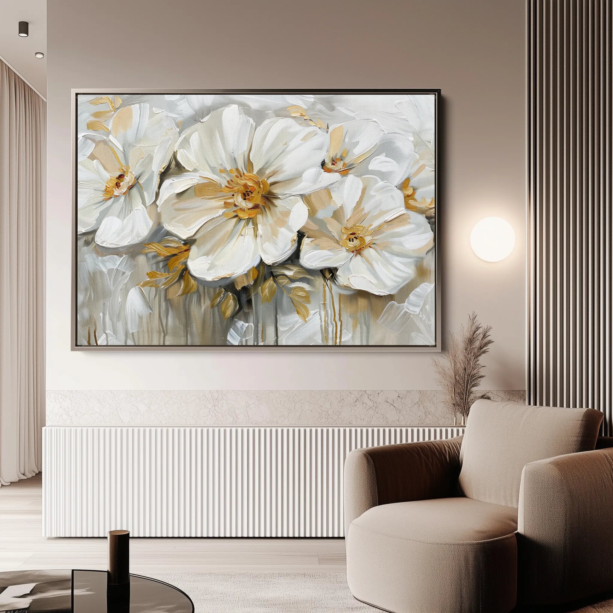 Floral 579 Canvas Art 60 x 40 cm / Black