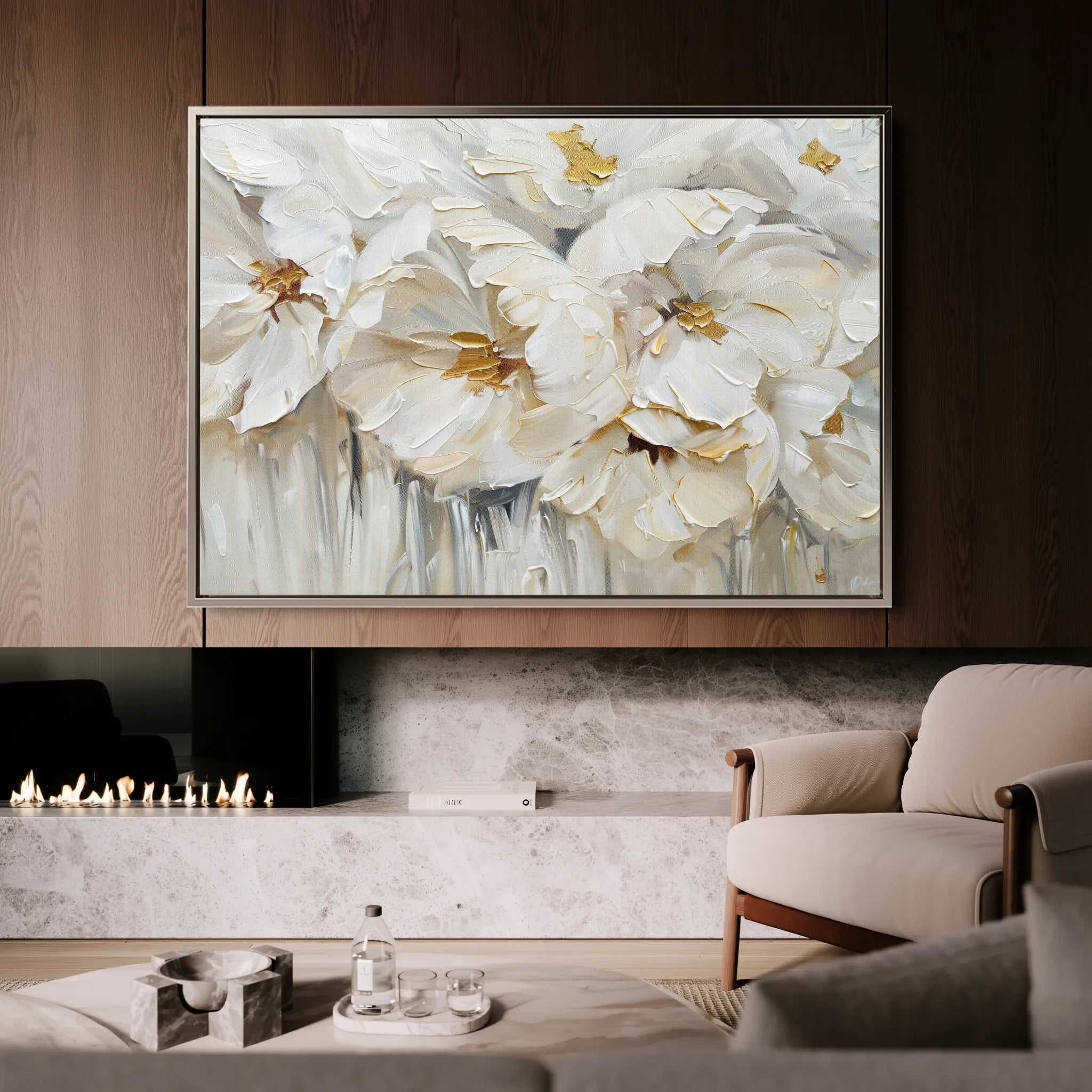 Floral 580 Canvas Art 60 x 40 cm / Black