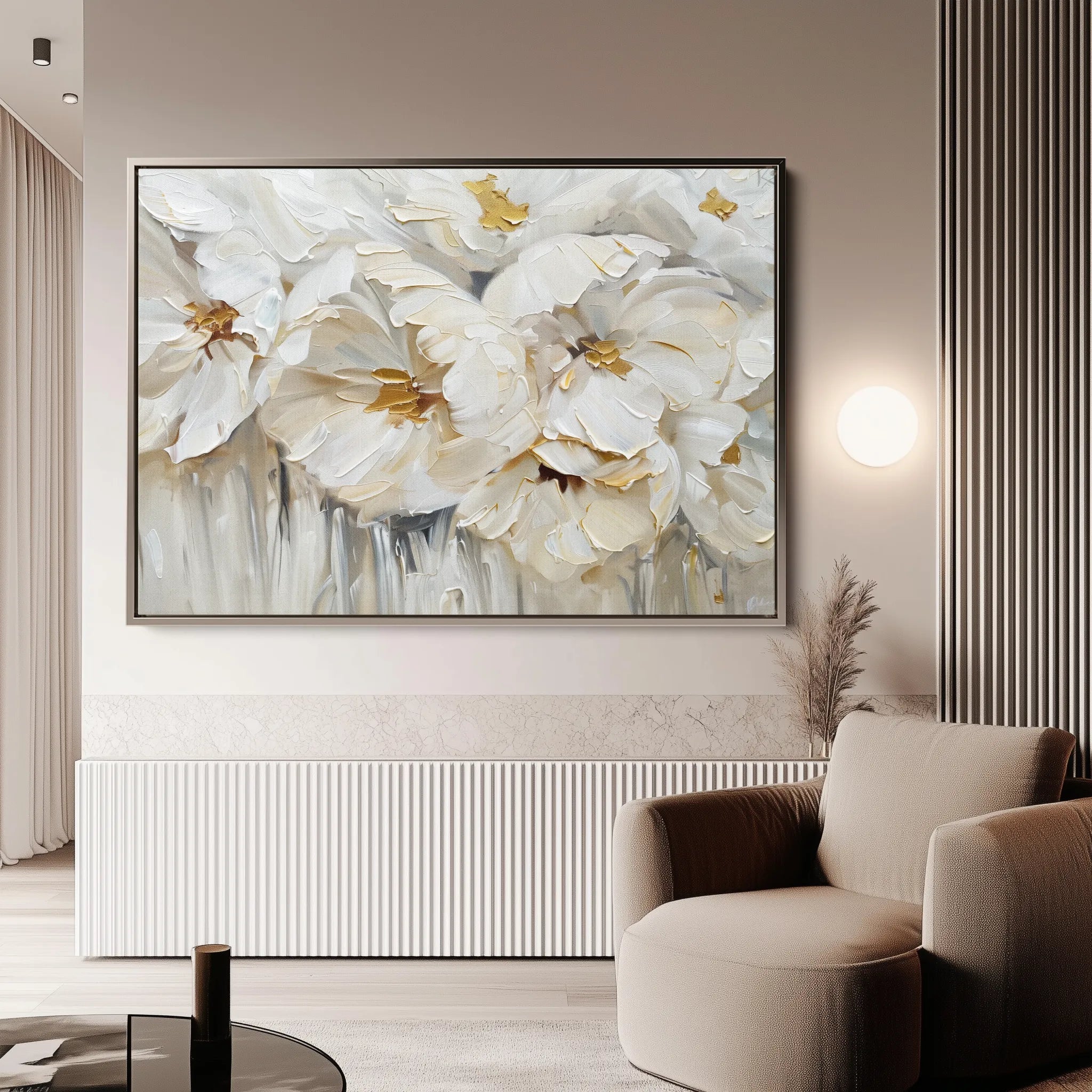Floral 580 Canvas Art 60 x 40 cm / Black