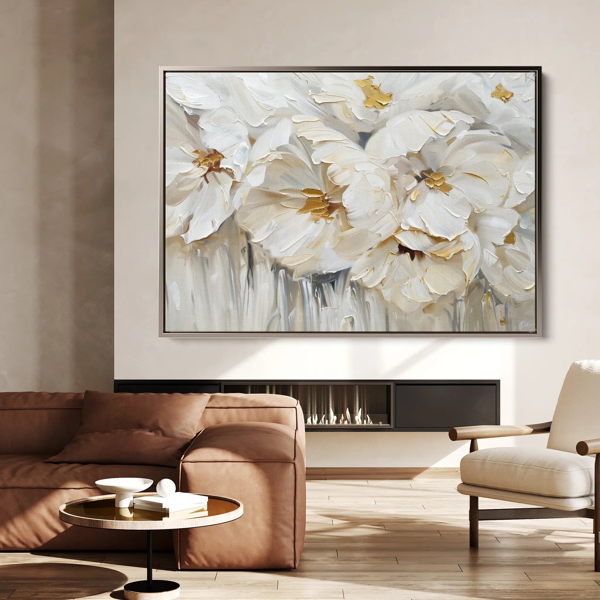 Floral 580 Canvas Art 60 x 40 cm / Black