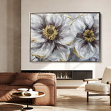 Floral 581 Canvas Art 60 x 40 cm / Black