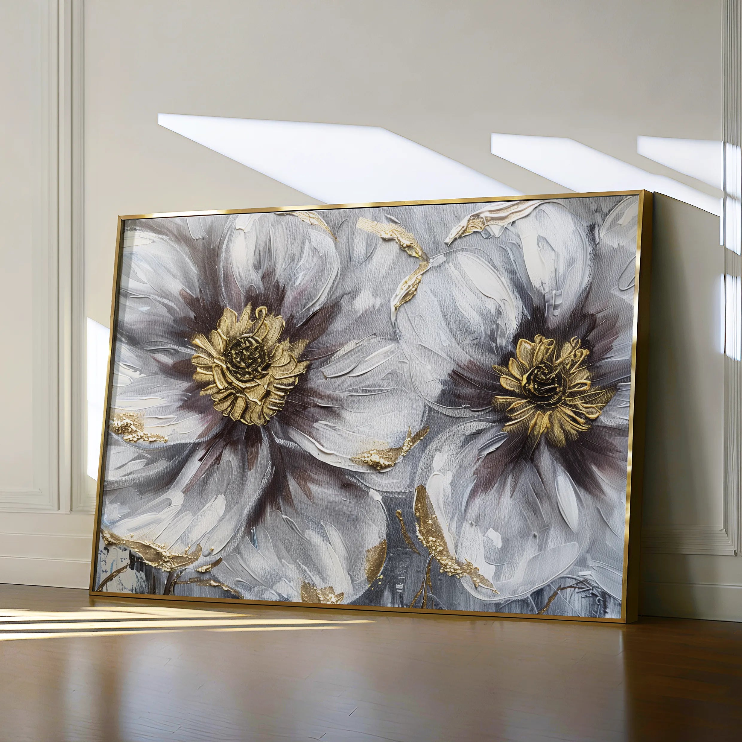 Floral 581 Canvas Art 60 x 40 cm / Black