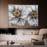 Floral 581 Canvas Art 60 x 40 cm / Black