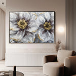 Floral 581 Canvas Art 60 x 40 cm / Black