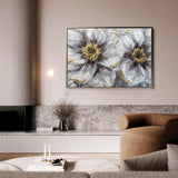 Floral 581 Canvas Art 60 x 40 cm / Black