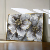 Floral 582 Canvas Art 60 x 40 cm / Black