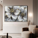 Floral 582 Canvas Art 60 x 40 cm / Black