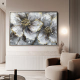 Floral 582 Canvas Art 60 x 40 cm / Black