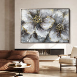 Floral 582 Canvas Art 60 x 40 cm / Black
