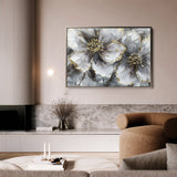 Floral 582 Canvas Art 60 x 40 cm / Black
