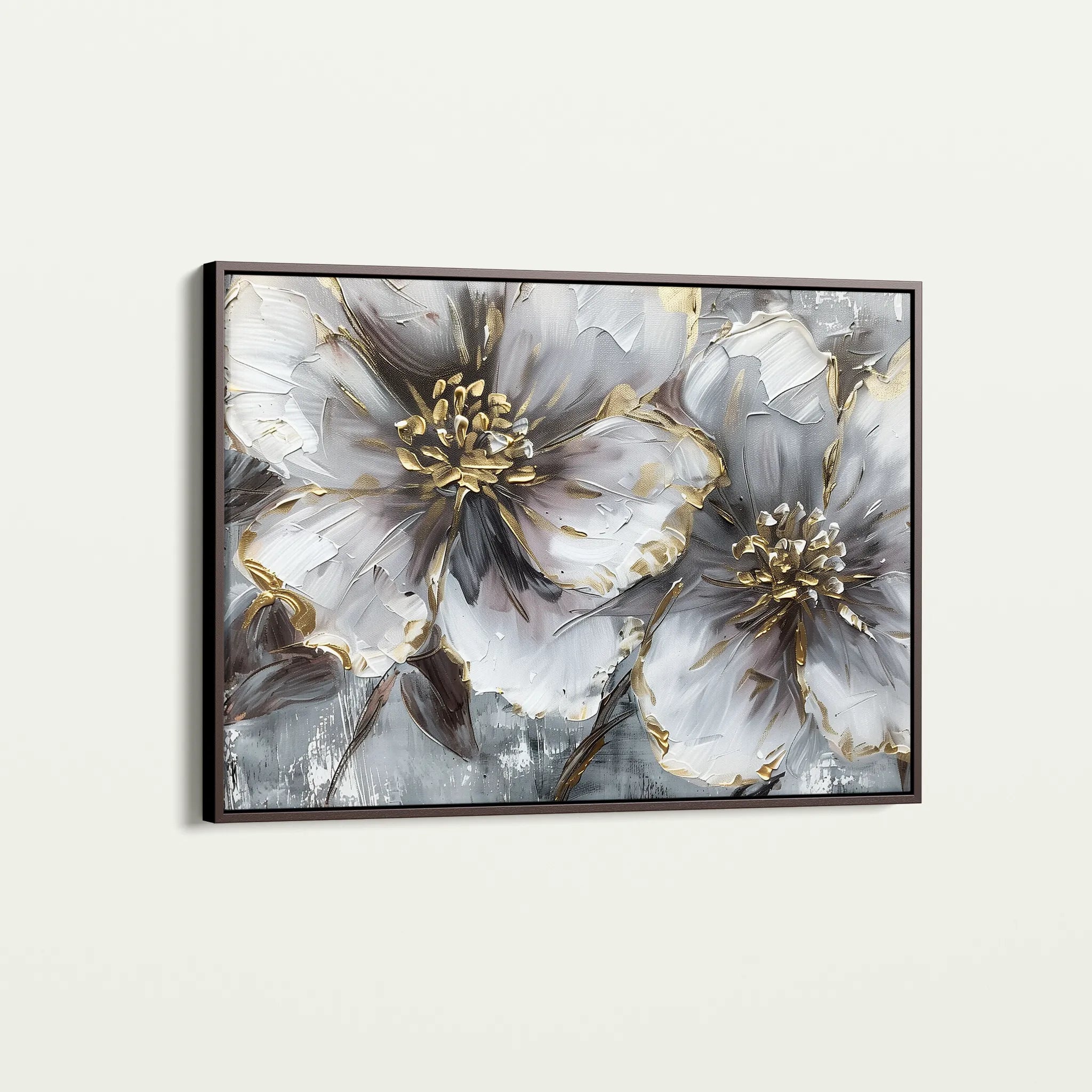 Floral 582 Canvas Art 60 x 40 cm / Black