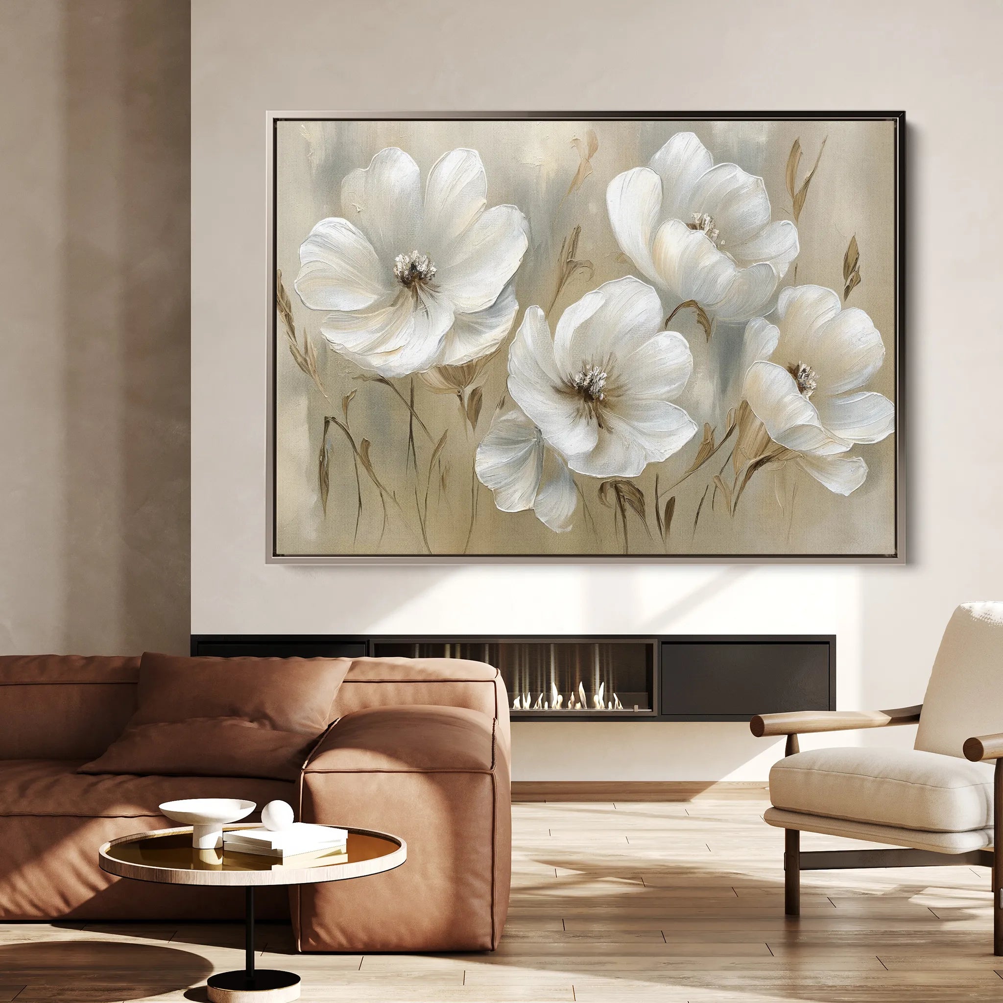 Floral 583 Canvas Art 60 x 40 cm / Black