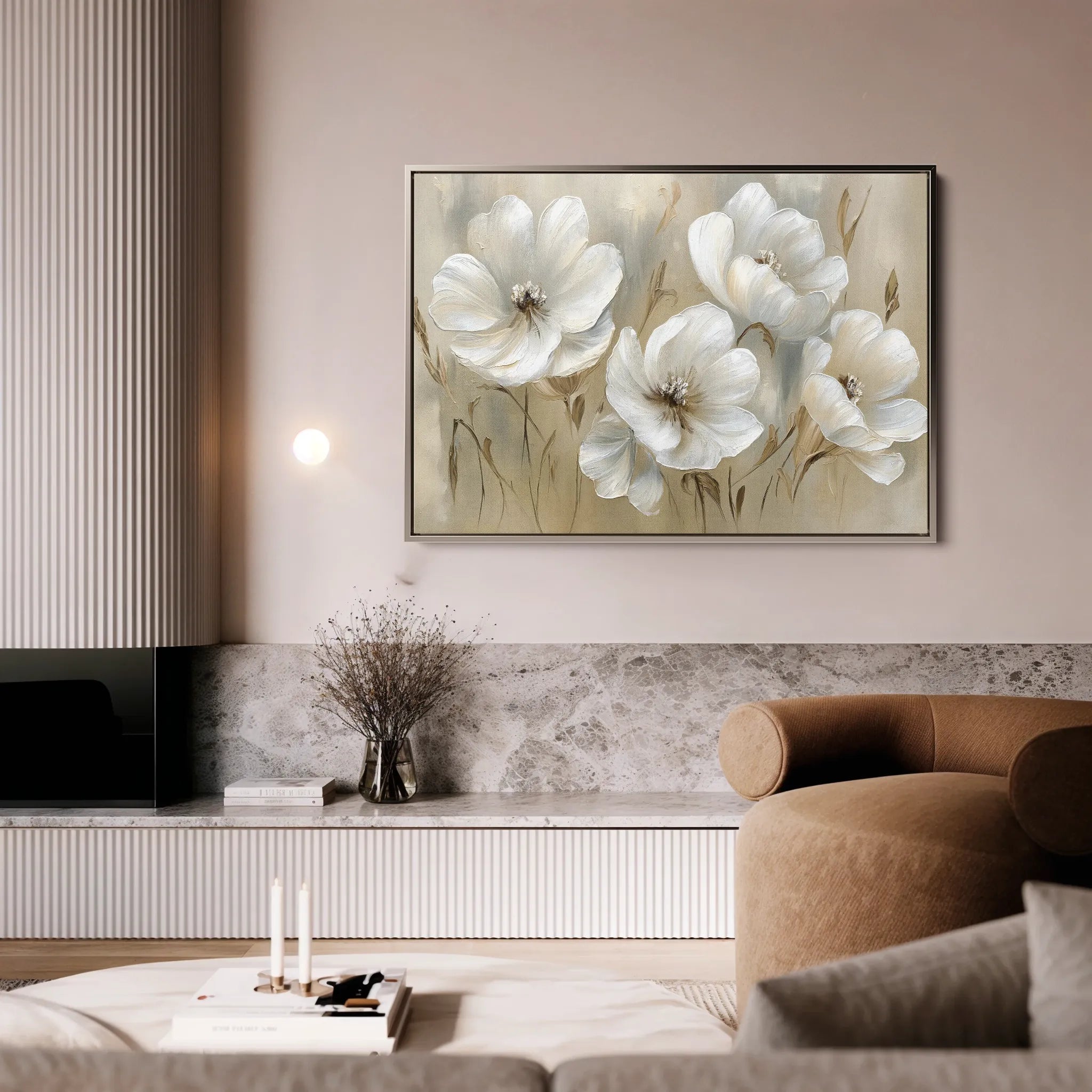 Floral 583 Canvas Art 60 x 40 cm / Black
