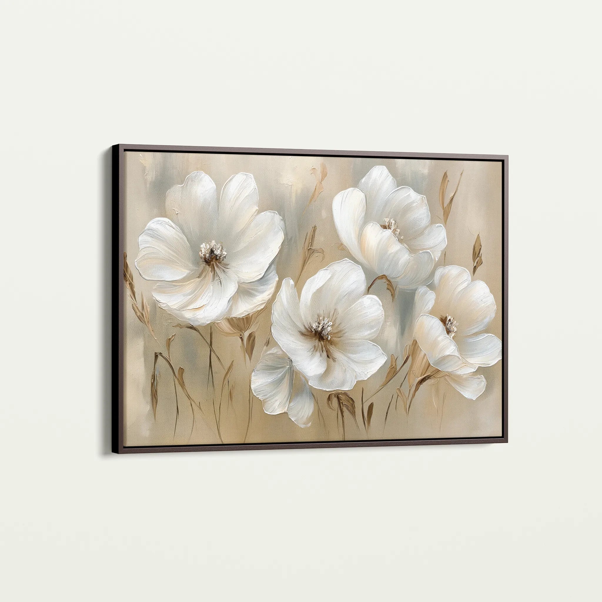 Floral 583 Canvas Art 60 x 40 cm / Black