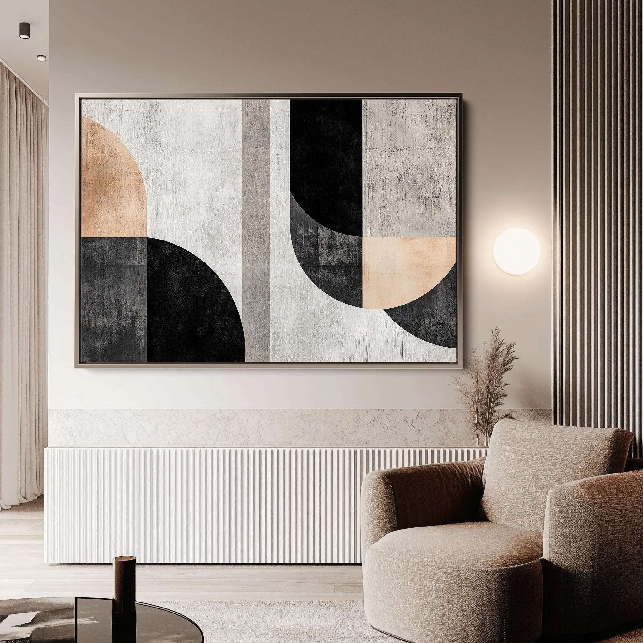 Abstract 584 Canvas Art 60 x 40 cm / Black