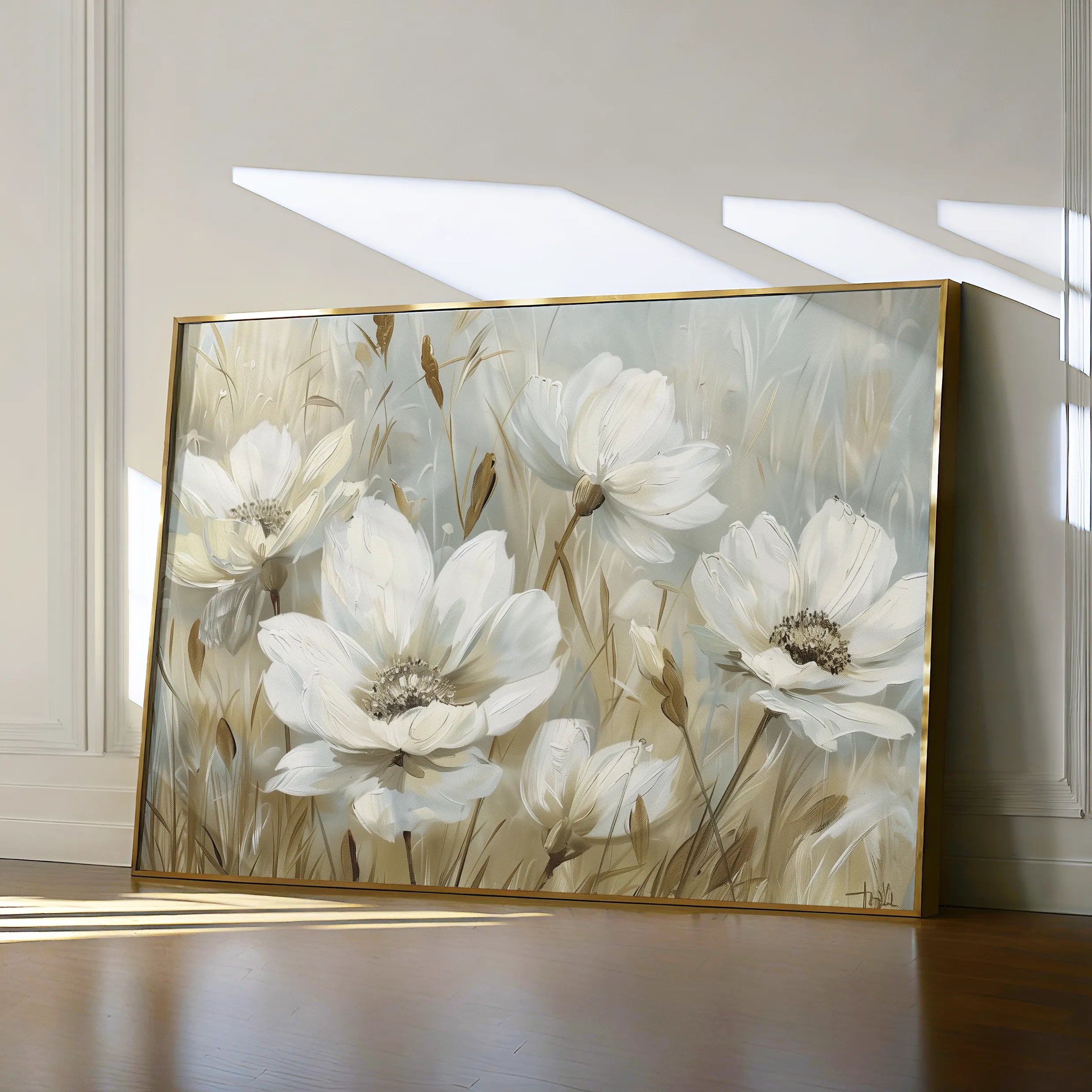 Floral 584 Canvas Art 60 x 40 cm / Black
