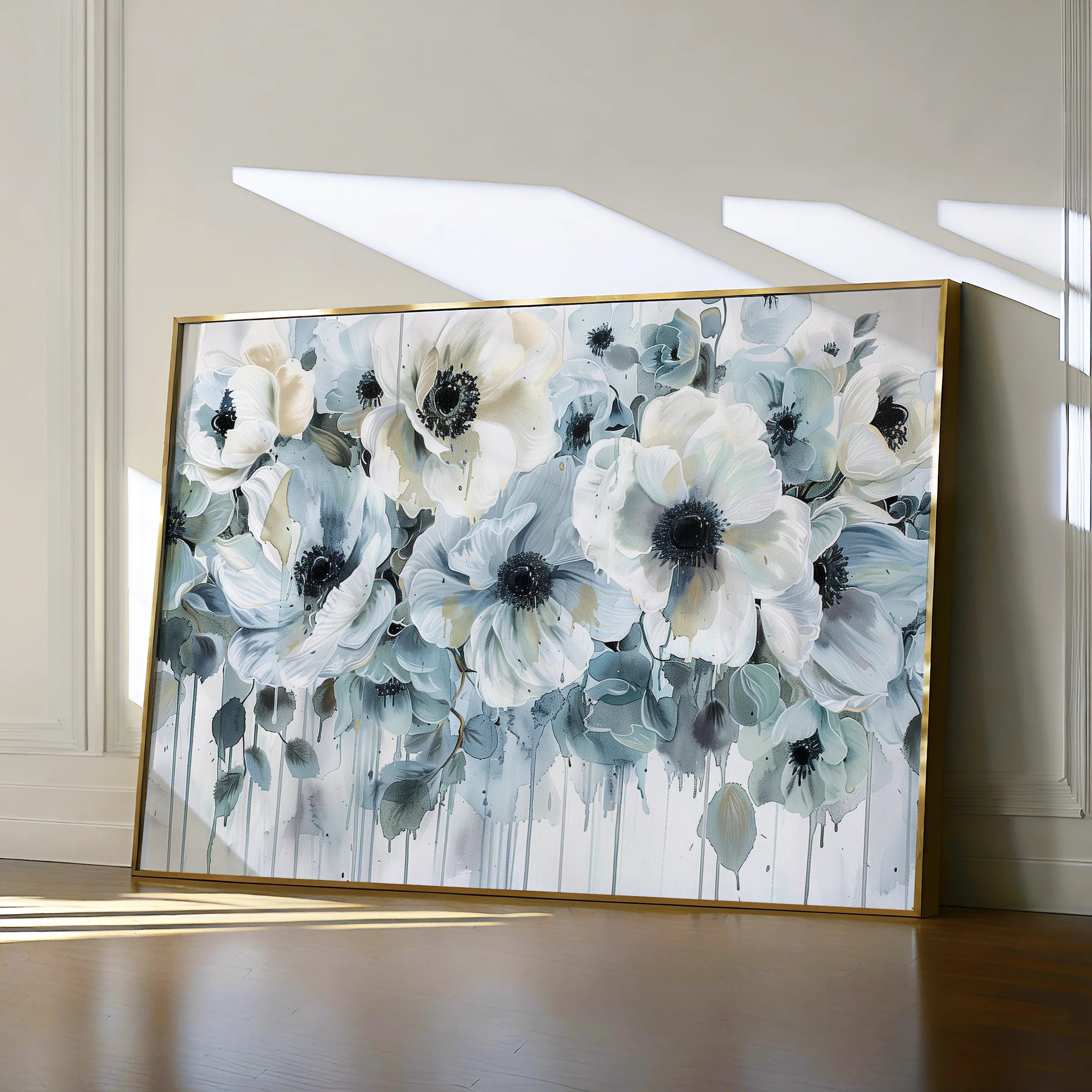 Floral 585 Canvas Art 60 x 40 cm / Black