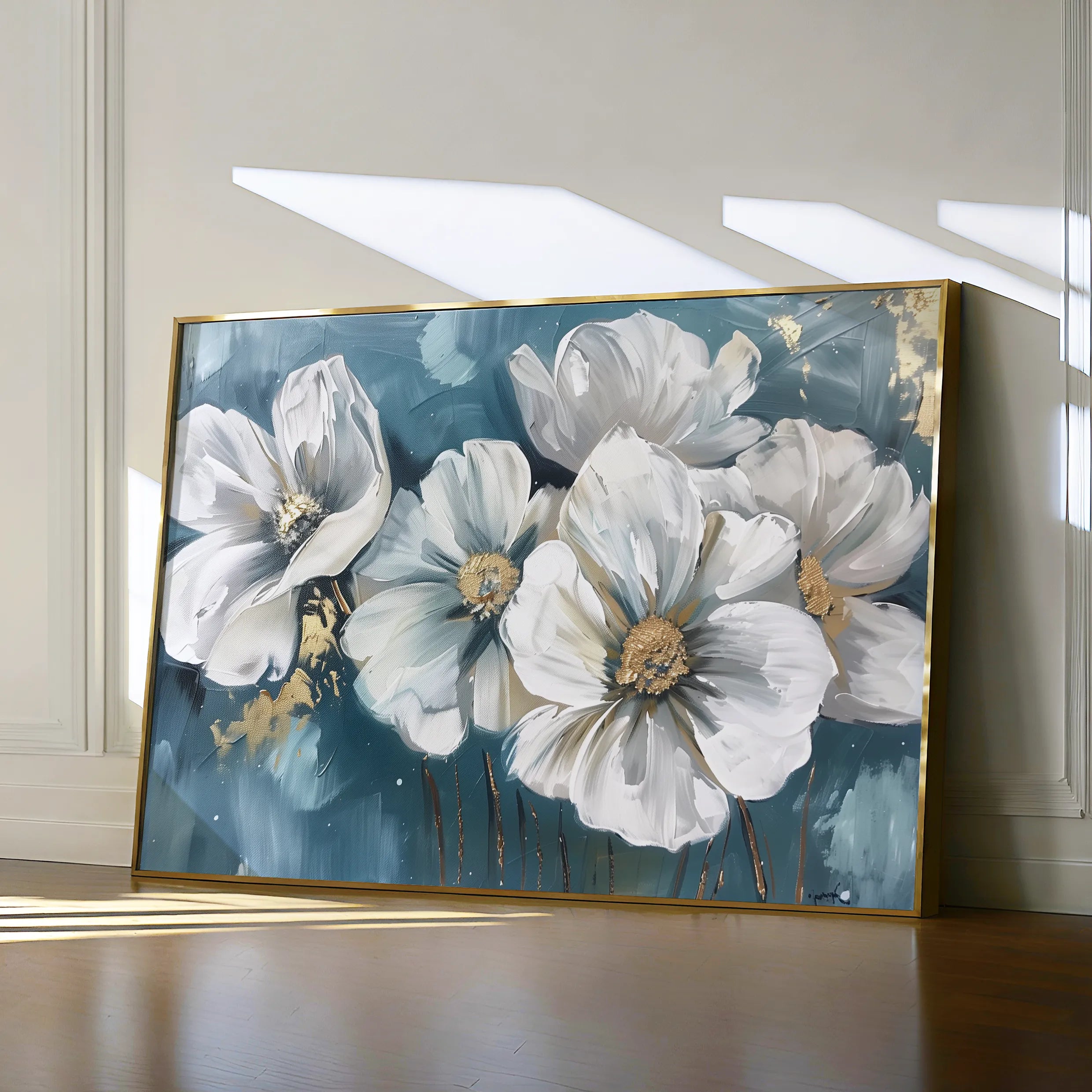 Floral 587 Canvas Art 60 x 40 cm / Black