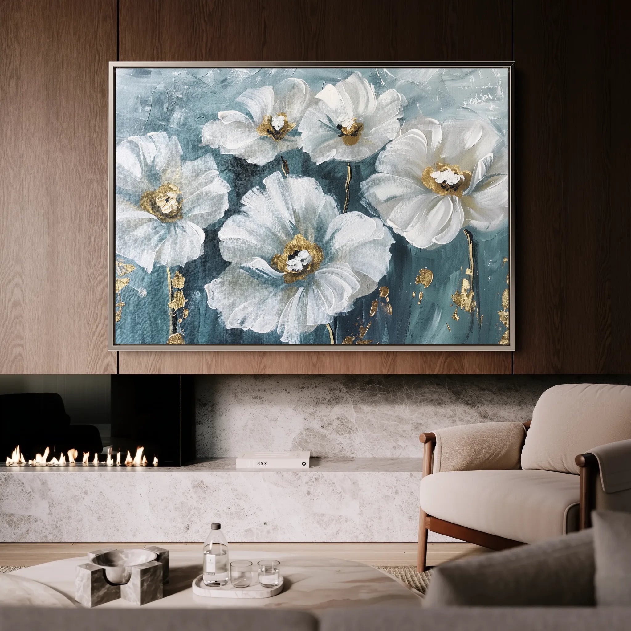 Floral 588 Canvas Art 60 x 40 cm / Black