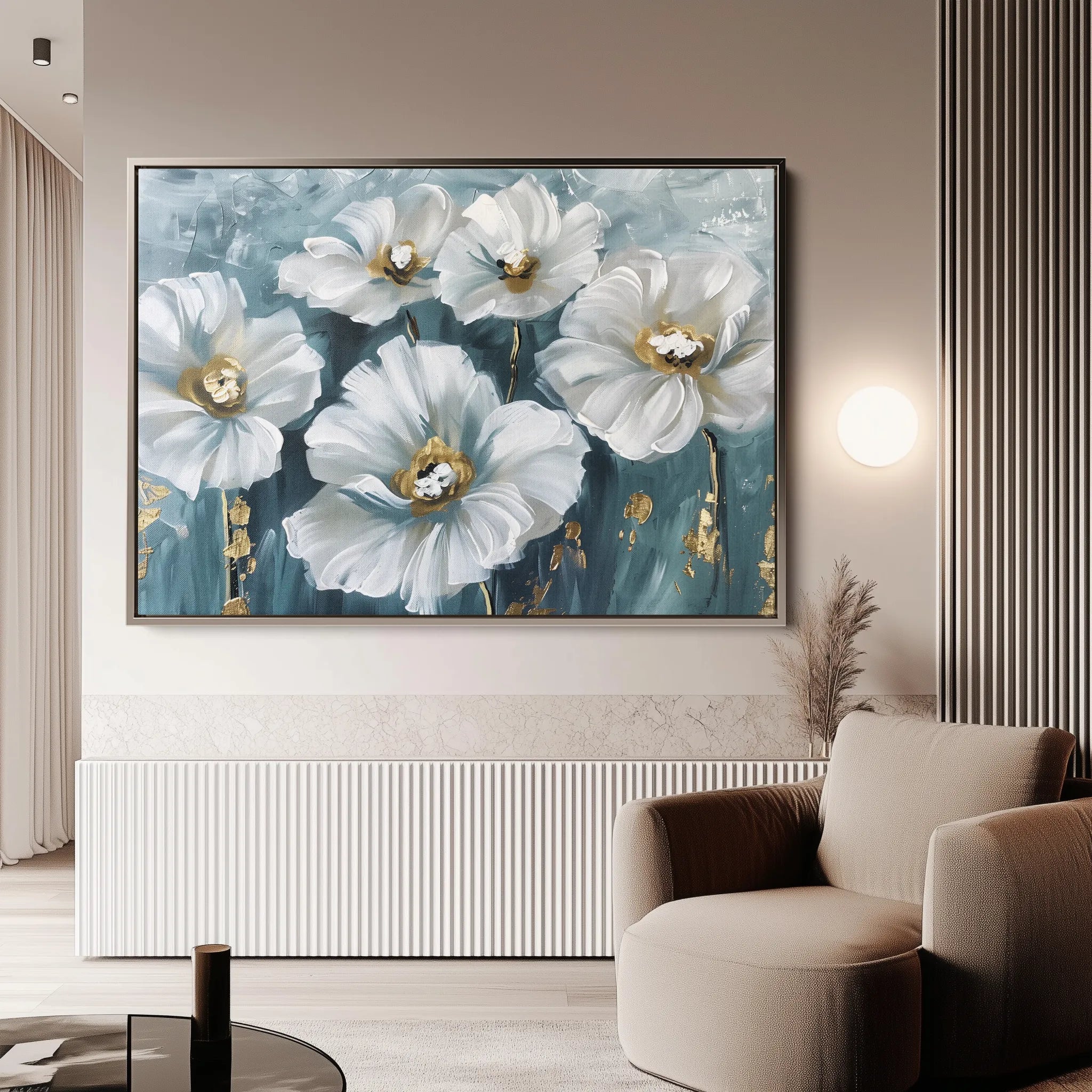 Floral 588 Canvas Art 60 x 40 cm / Black