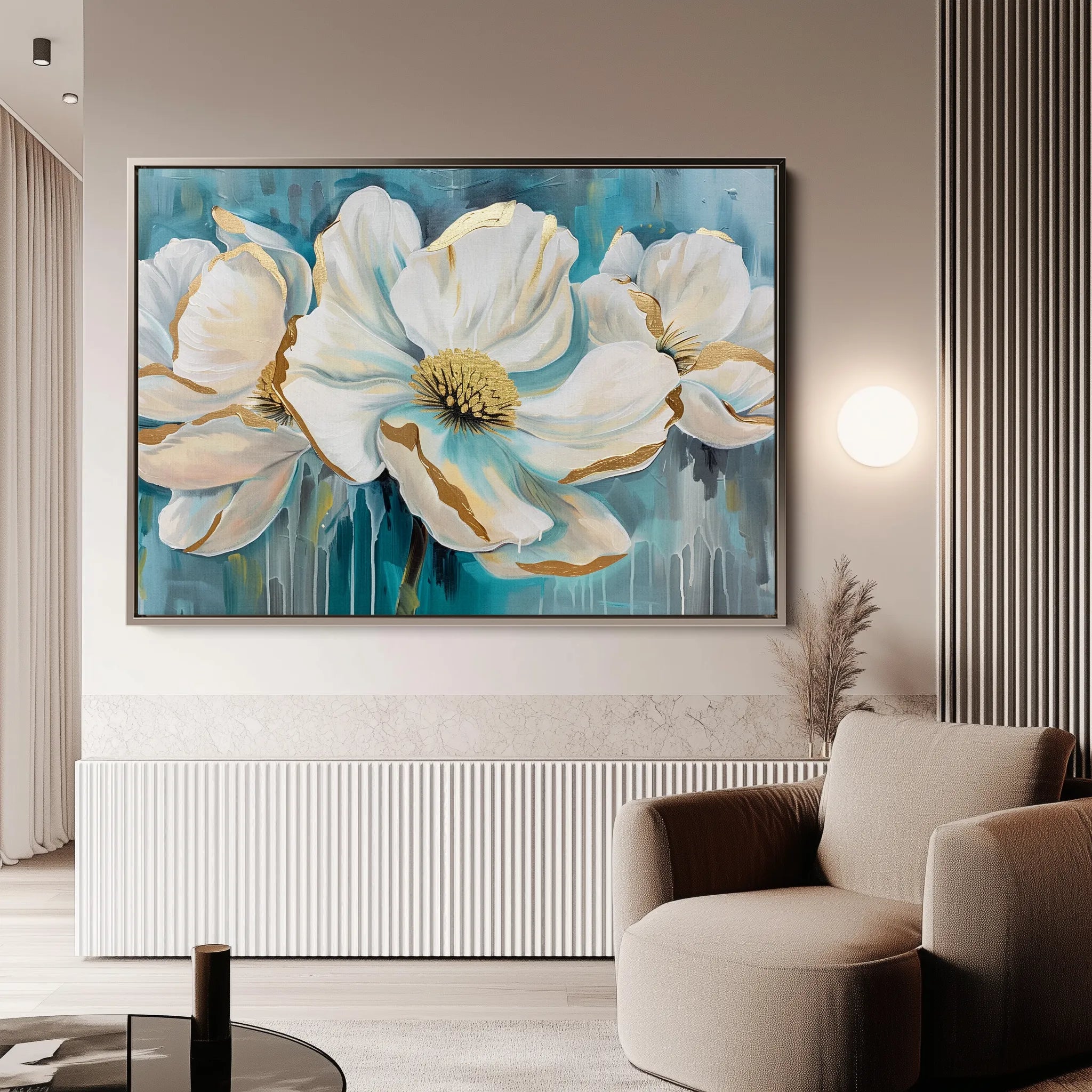 Floral 589 Canvas Art 60 x 40 cm / Black