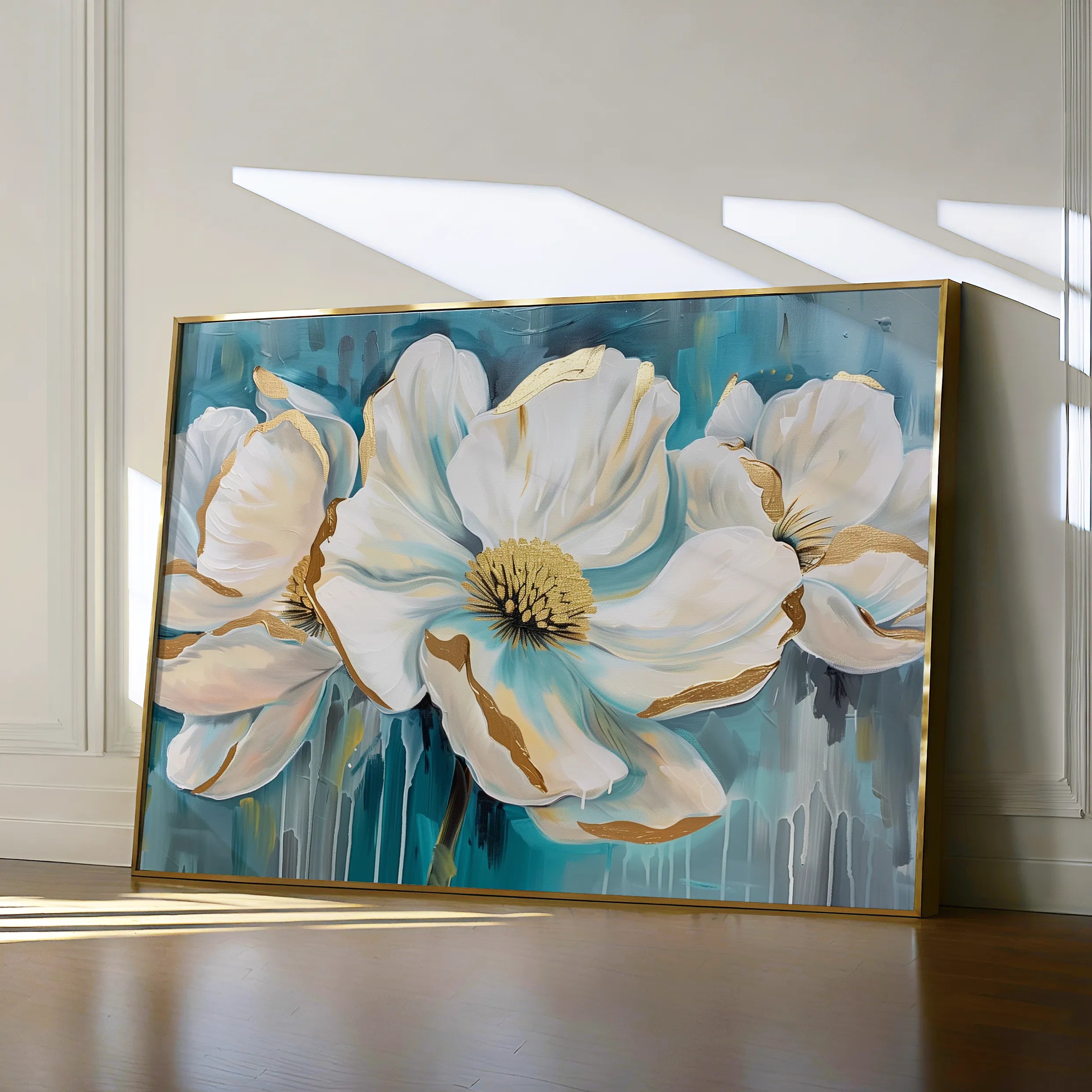 Floral 589 Canvas Art 60 x 40 cm / Black