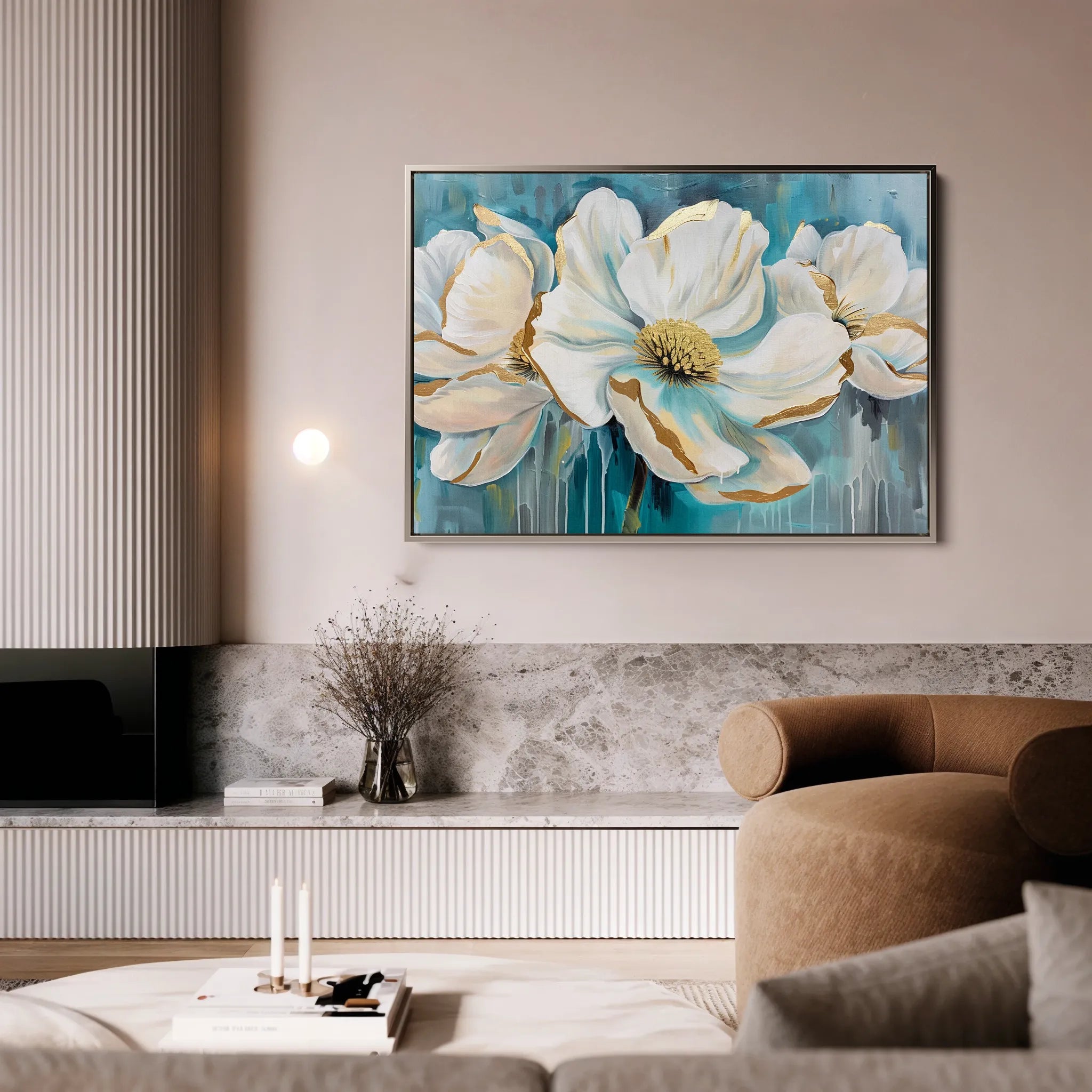 Floral 589 Canvas Art 60 x 40 cm / Black