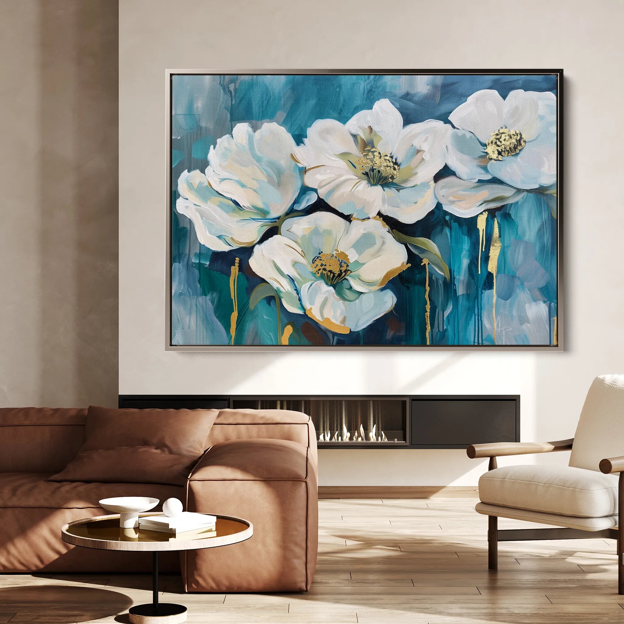 Floral 590 Canvas Art 60 x 40 cm / Black