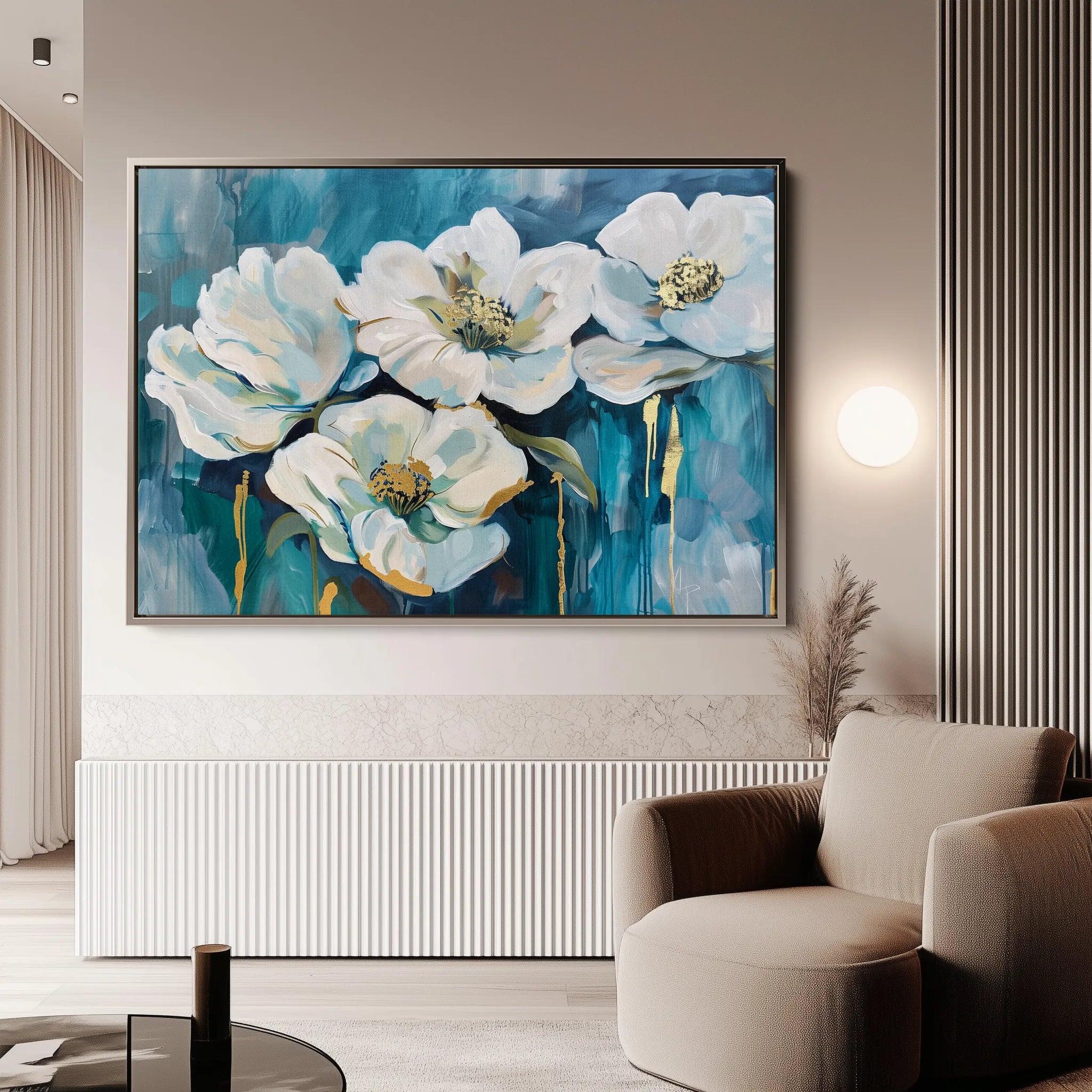 Floral 590 Canvas Art 60 x 40 cm / Black