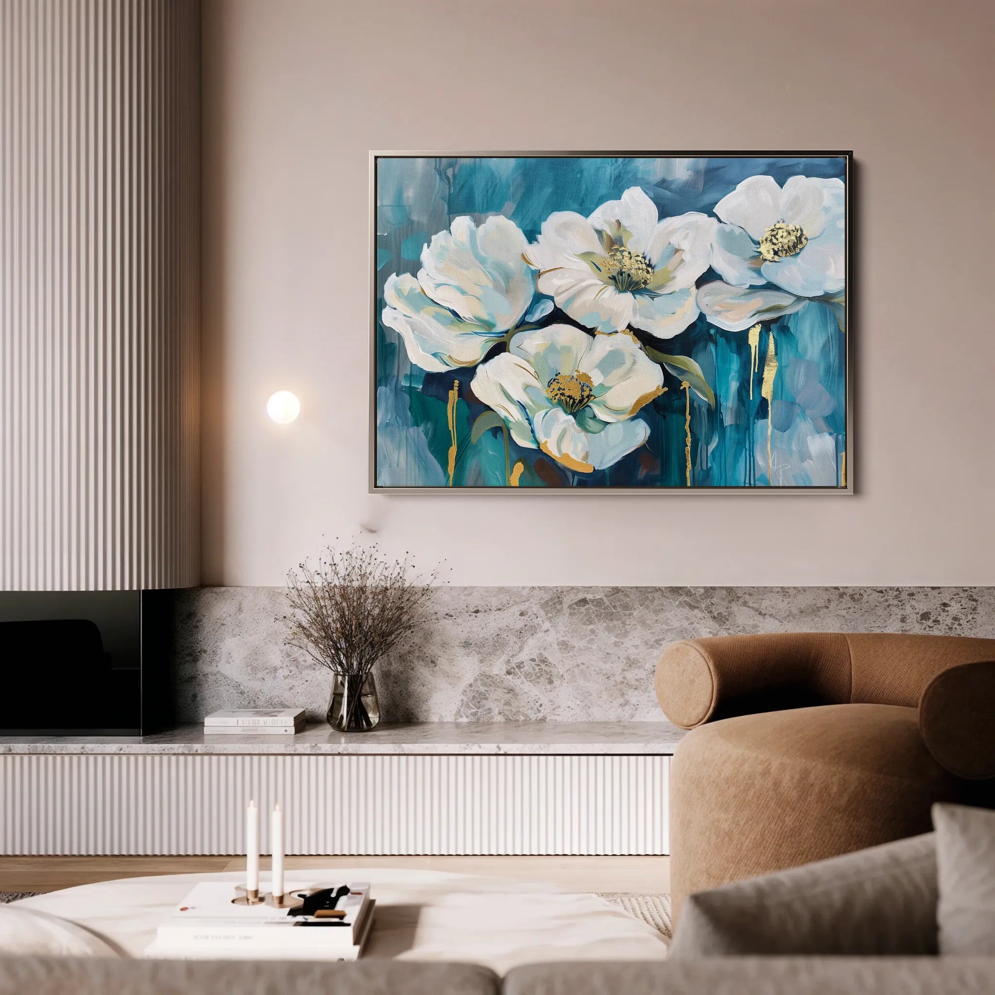Floral 590 Canvas Art 60 x 40 cm / Black