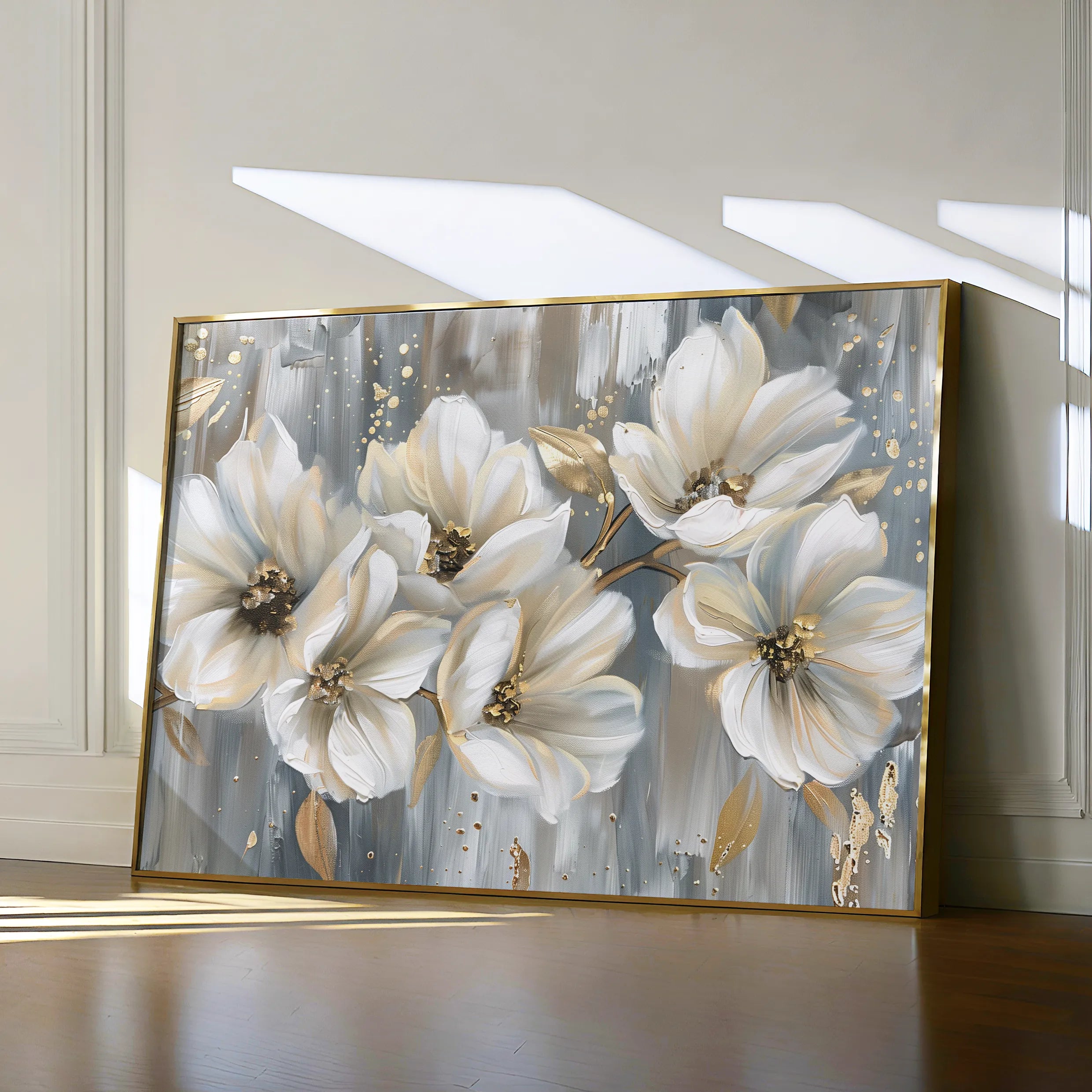 Floral 591 Canvas Art 60 x 40 cm / Black