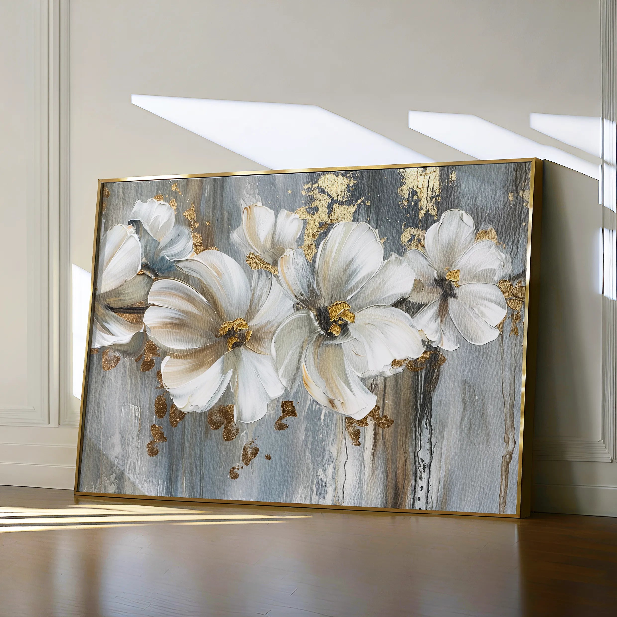 Floral 592 Canvas Art 60 x 40 cm / Black