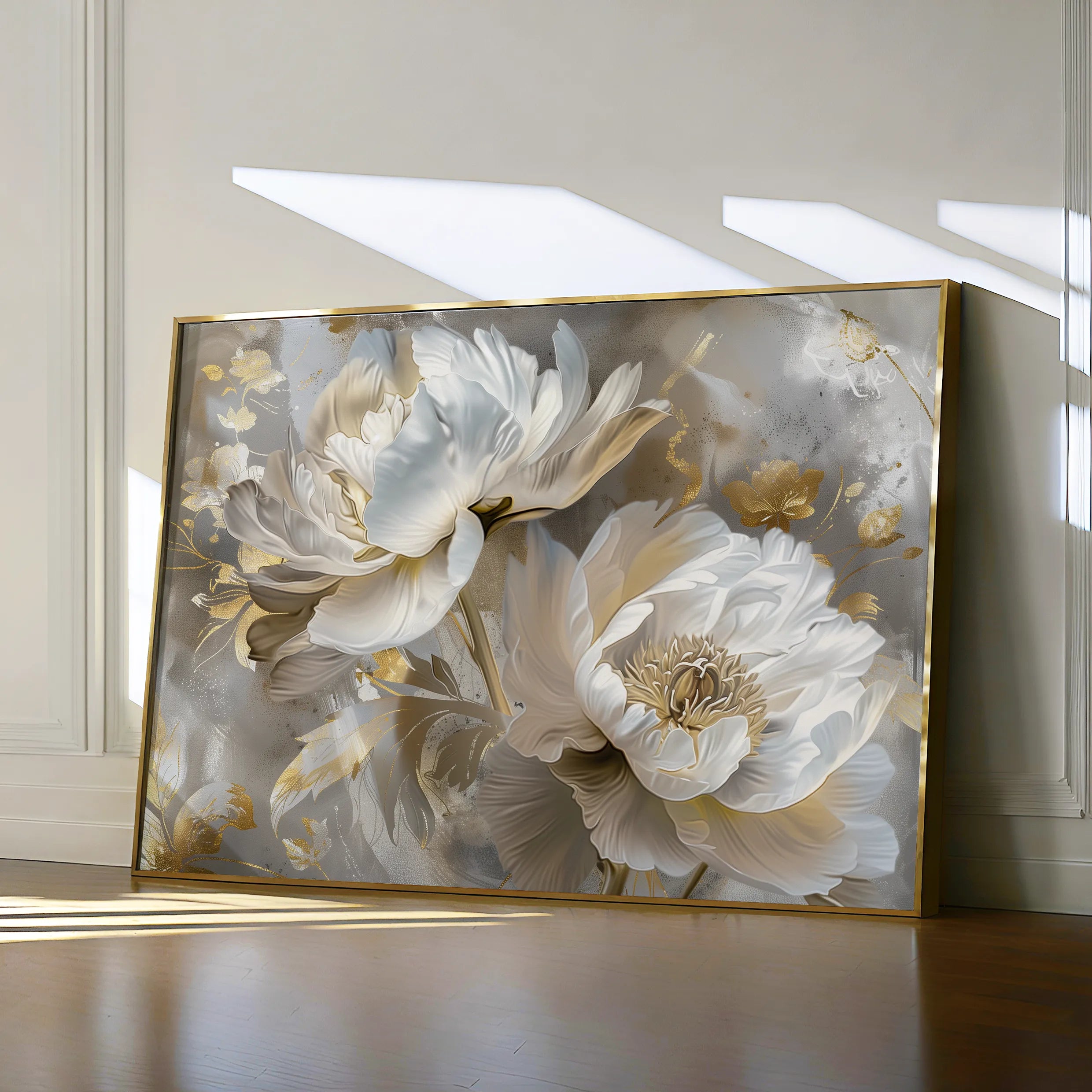 Floral 593 Canvas Art 60 x 40 cm / Black