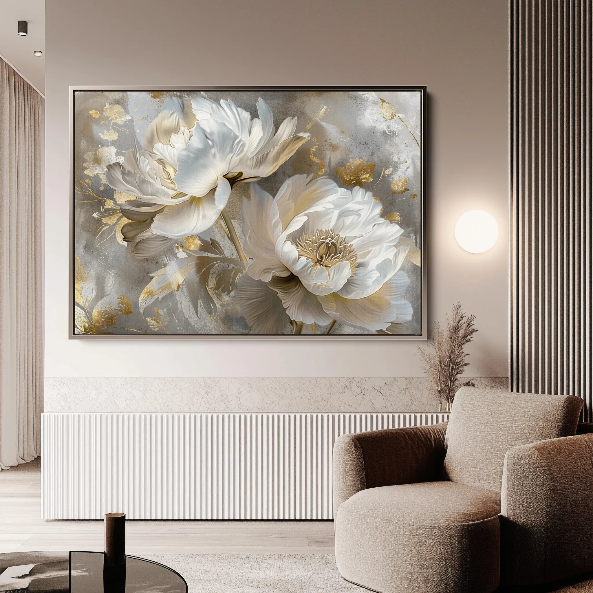 Floral 593 Canvas Art 60 x 40 cm / Black