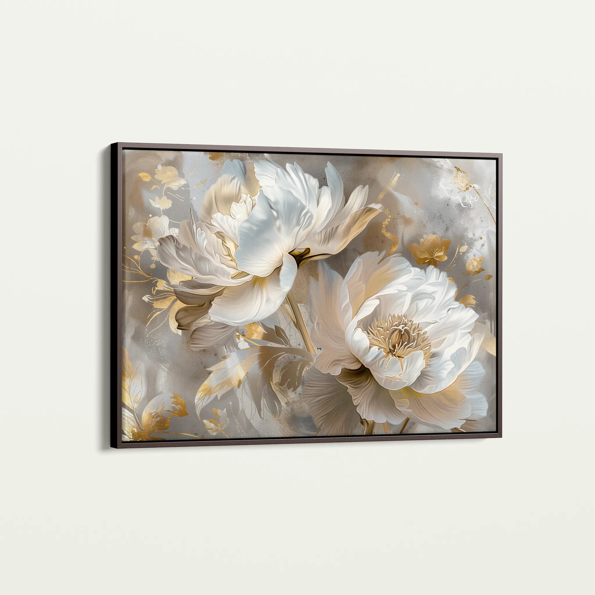 Floral 593 Canvas Art 60 x 40 cm / Black