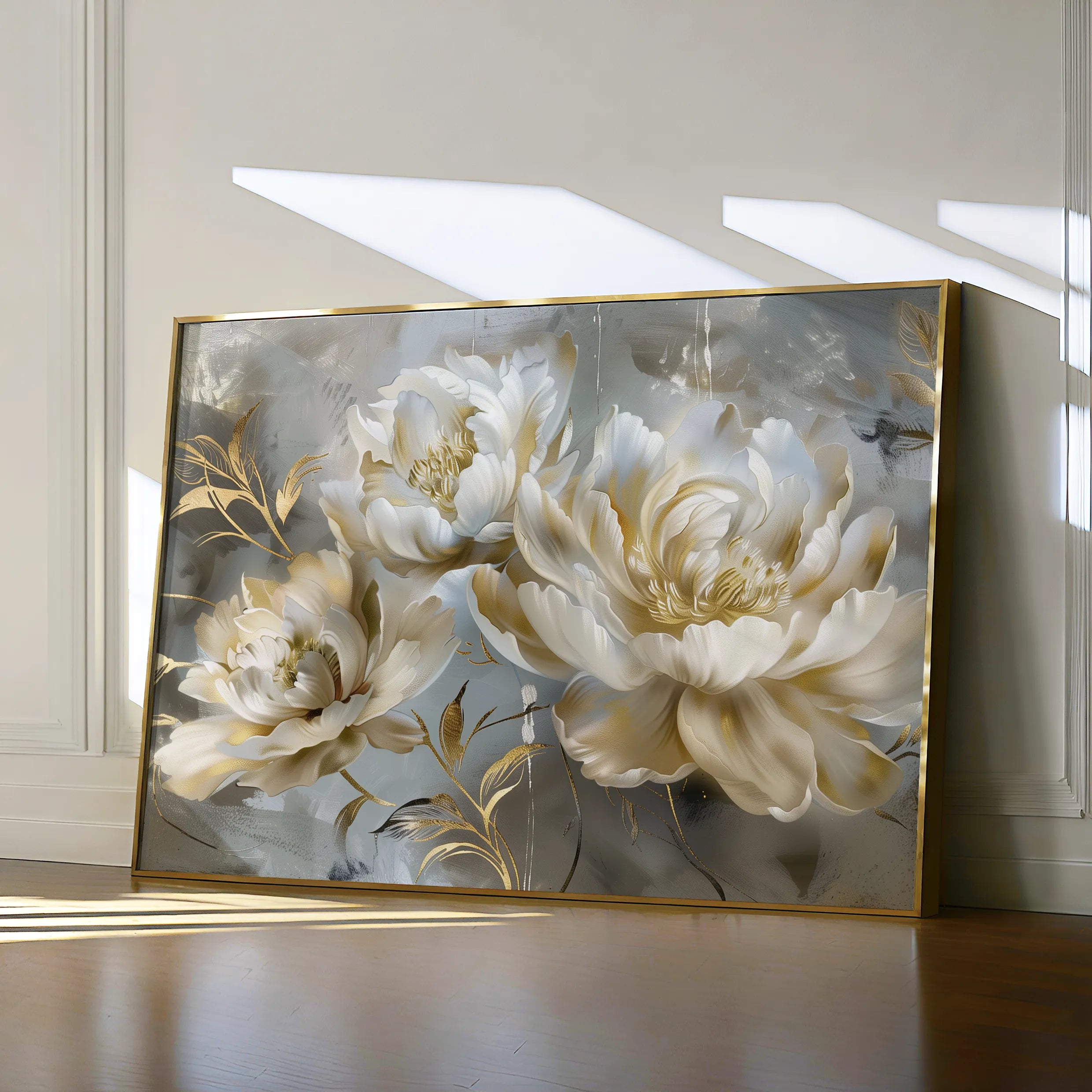 Floral 594 Canvas Art 60 x 40 cm / Black