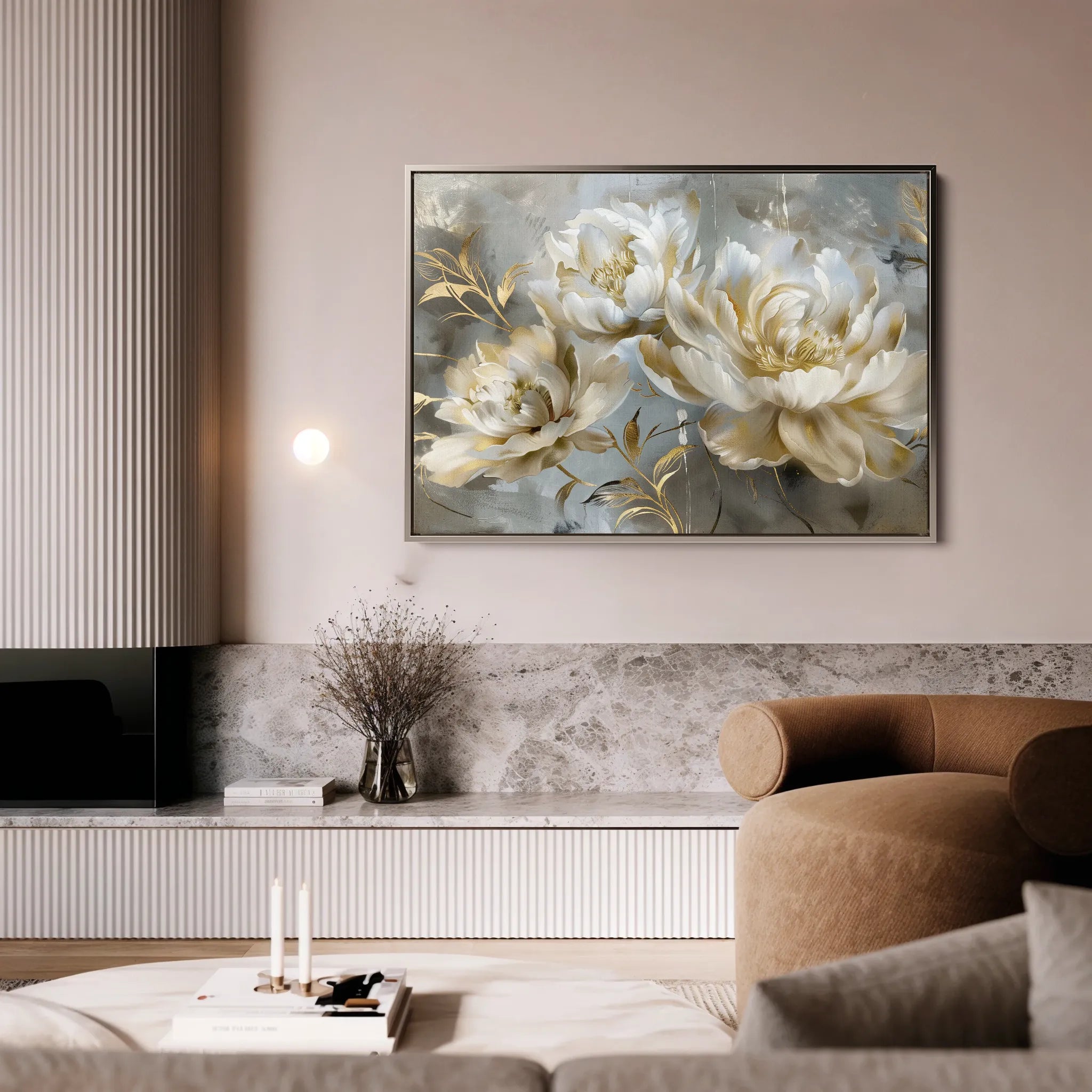 Floral 594 Canvas Art 60 x 40 cm / Black