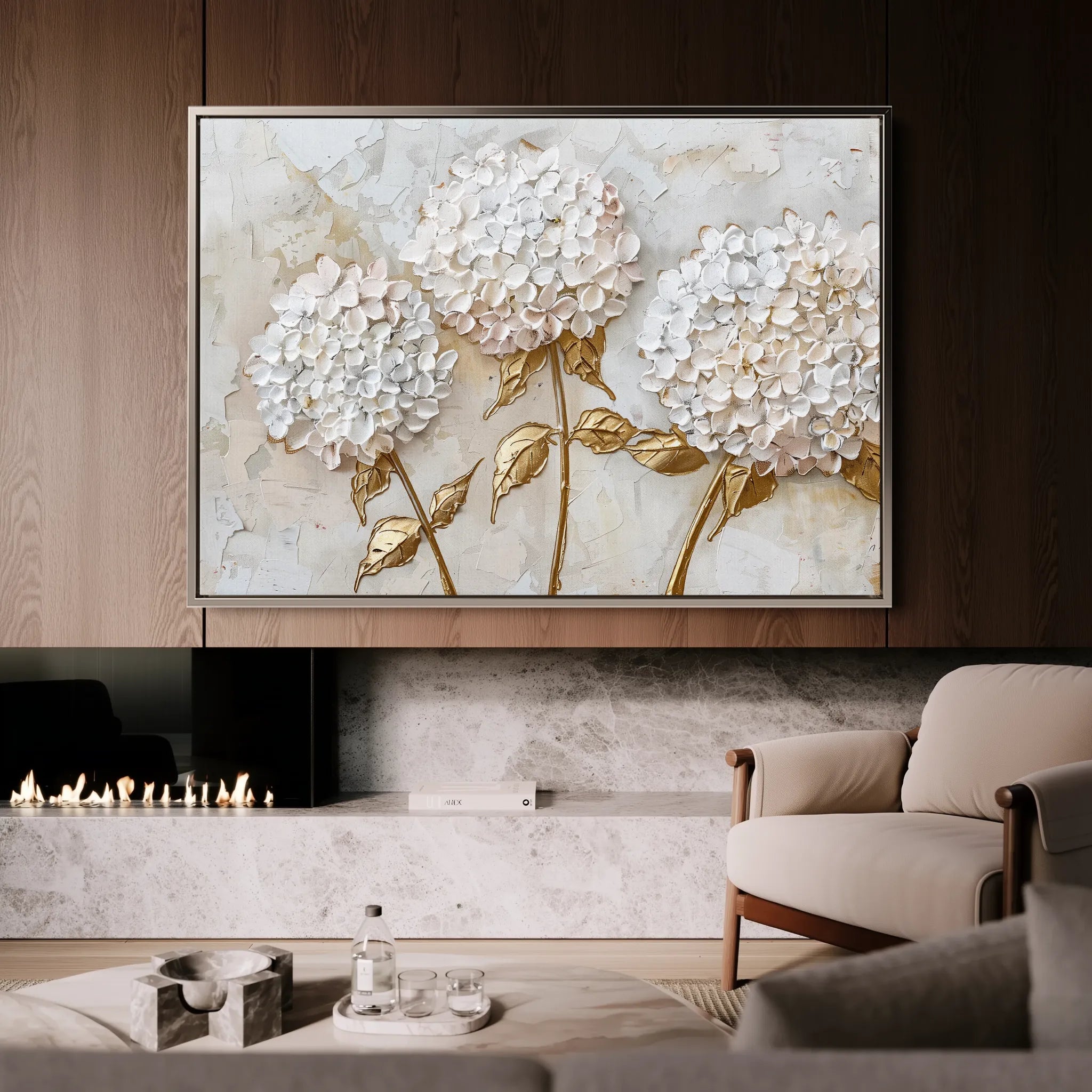 Floral 595 Canvas Art 60 x 40 cm / Black
