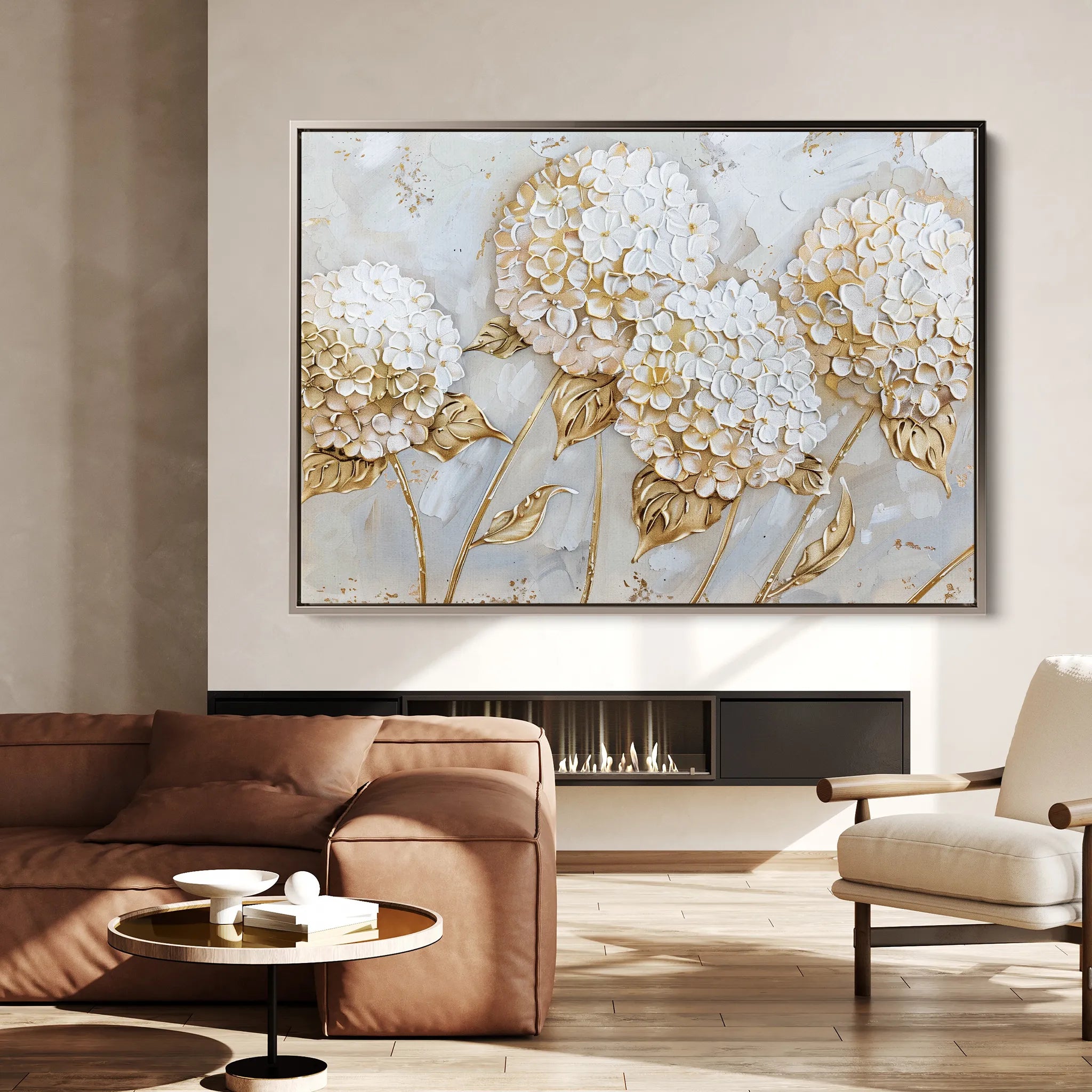 Floral 596 Canvas Art 60 x 40 cm / Black
