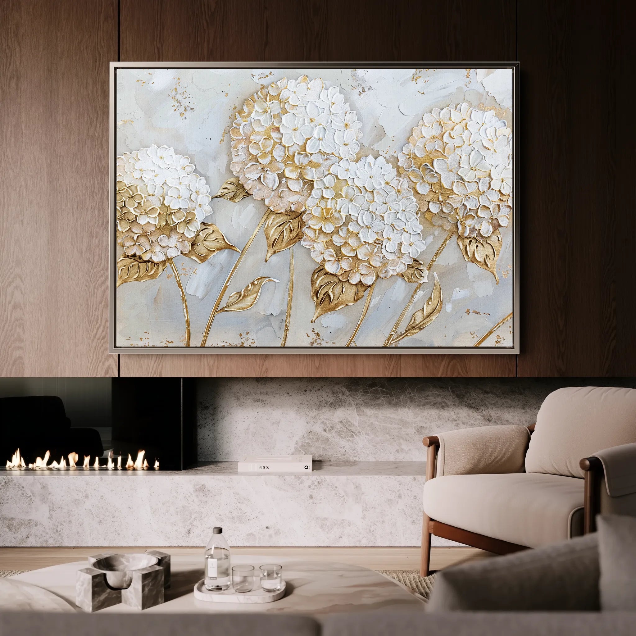 Floral 596 Canvas Art 60 x 40 cm / Black