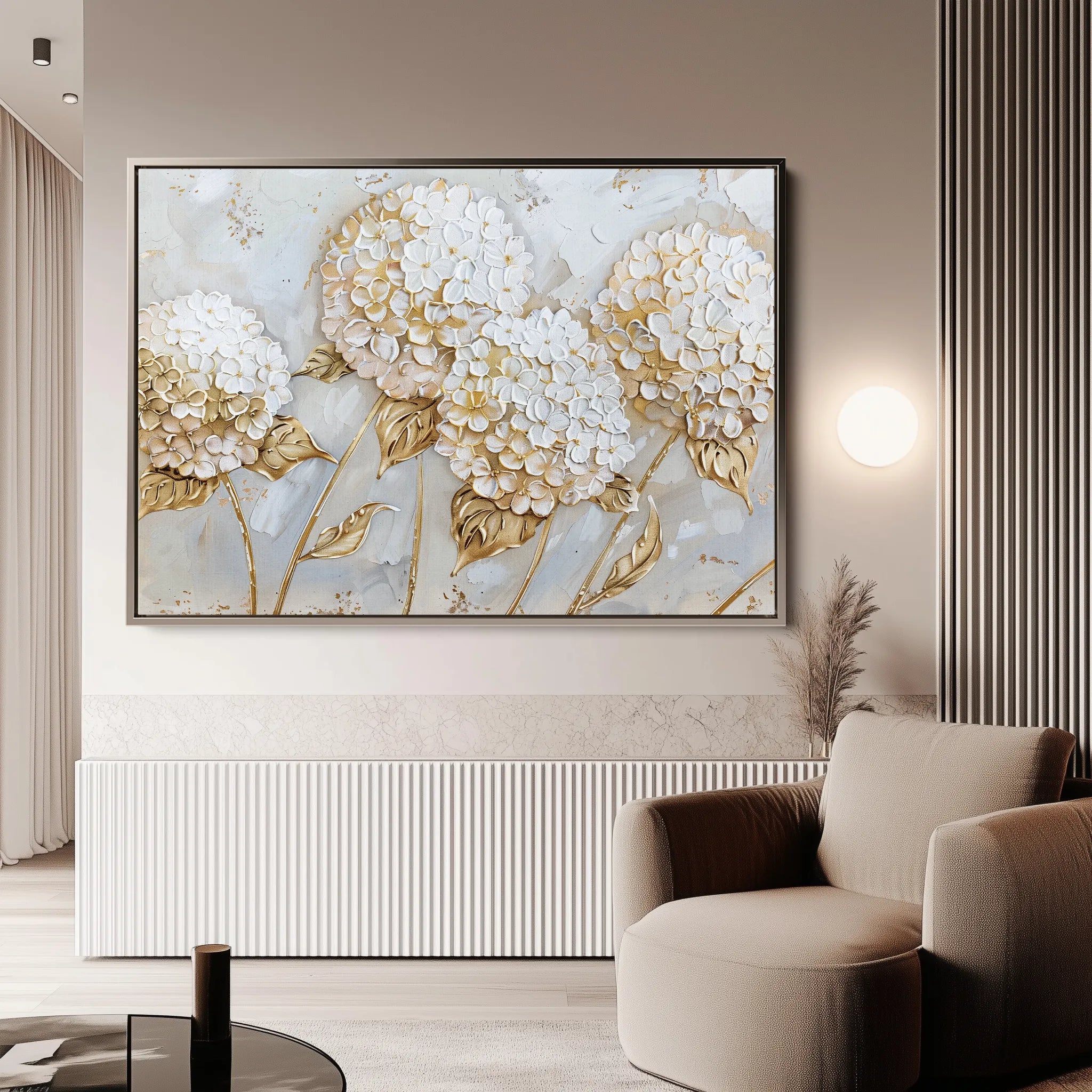 Floral 596 Canvas Art 60 x 40 cm / Black