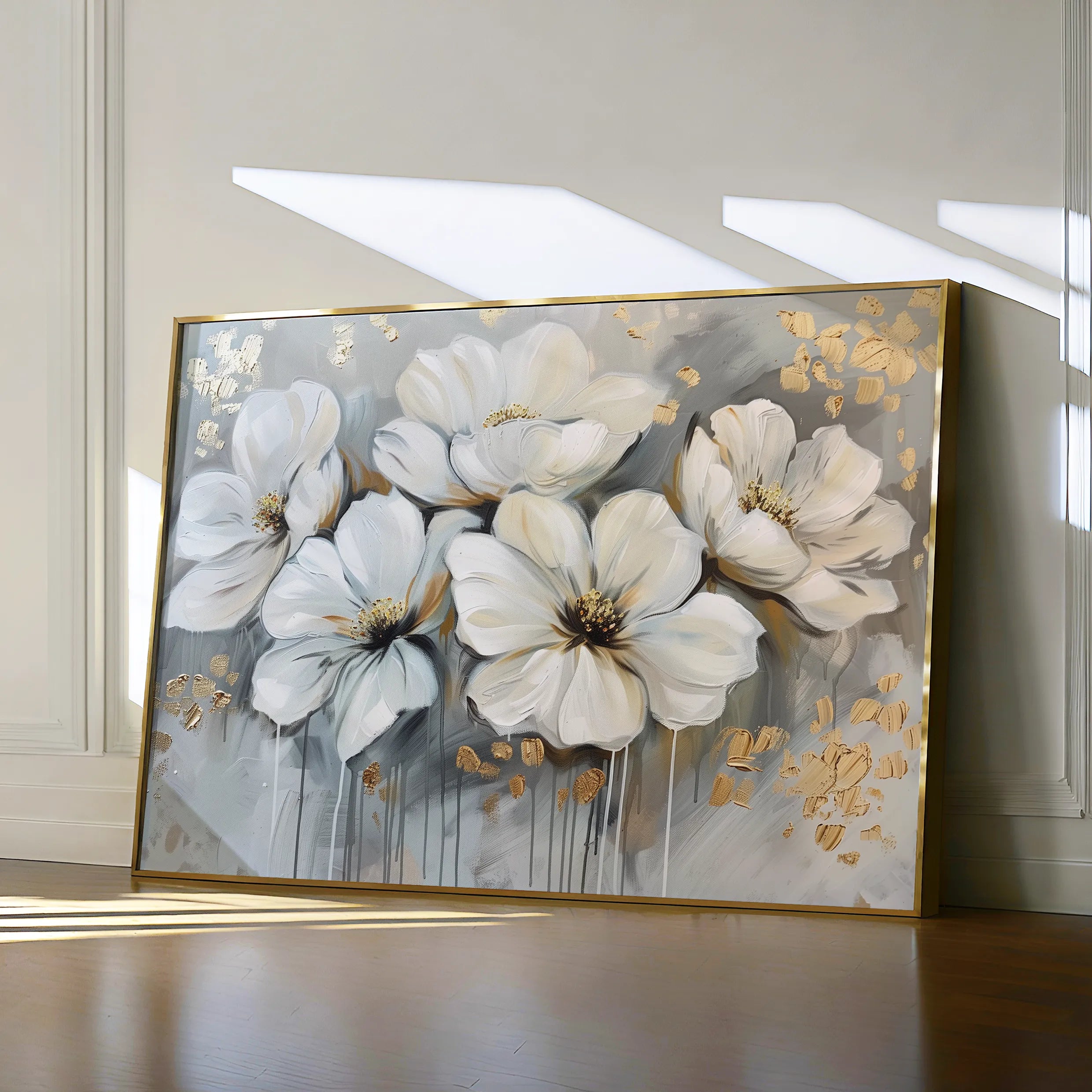 Floral 597 Canvas Art 60 x 40 cm / Black