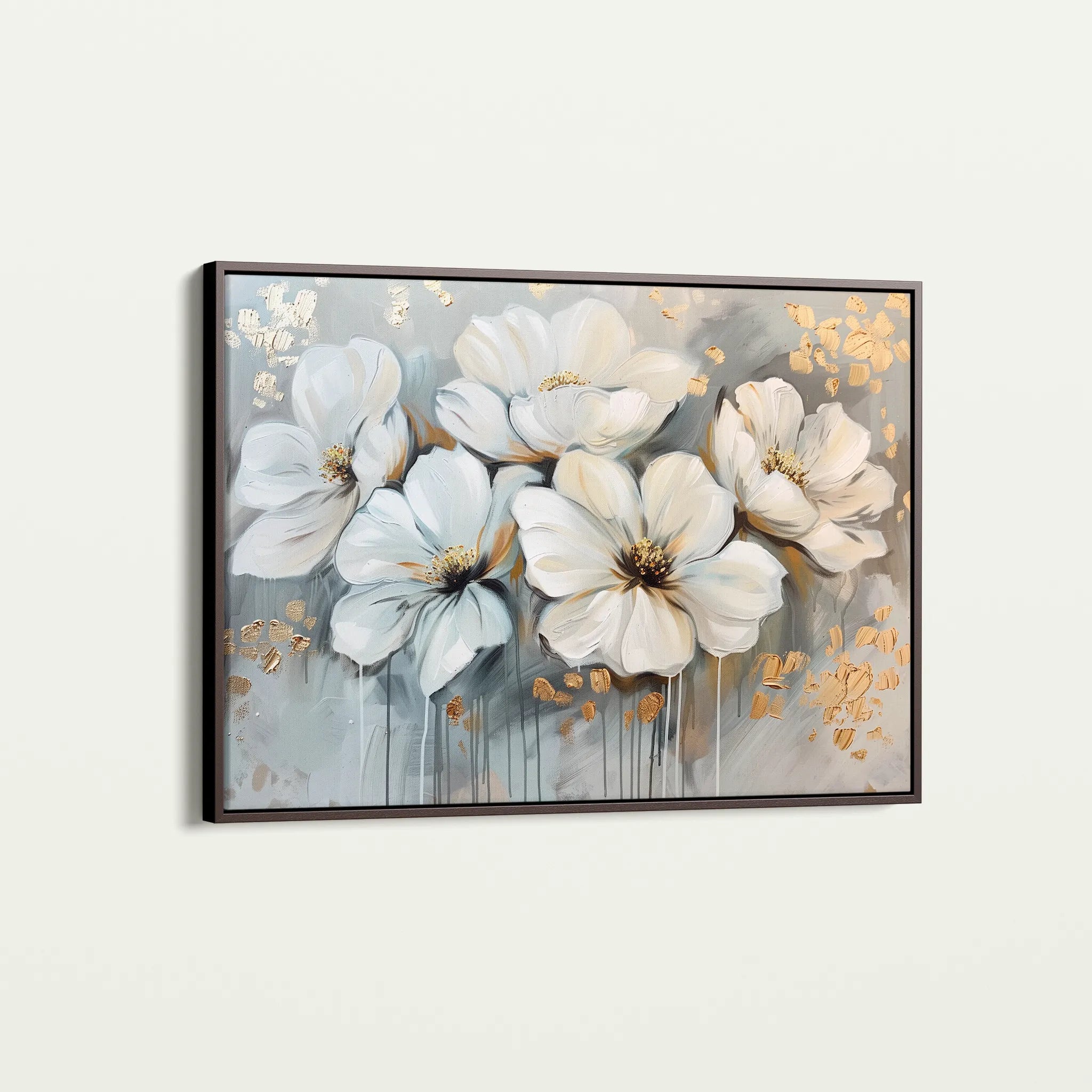 Floral 597 Canvas Art 60 x 40 cm / Black