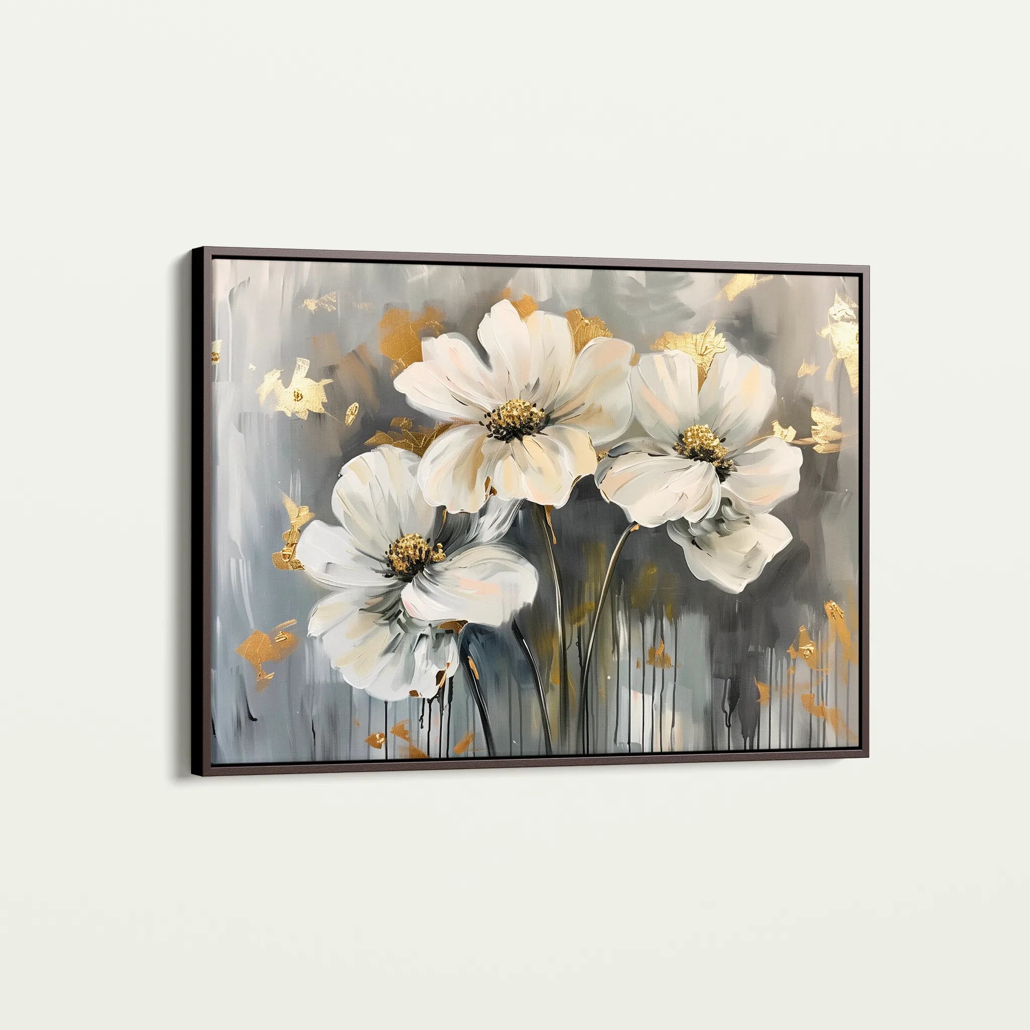 Floral 598 Canvas Art 60 x 40 cm / Black