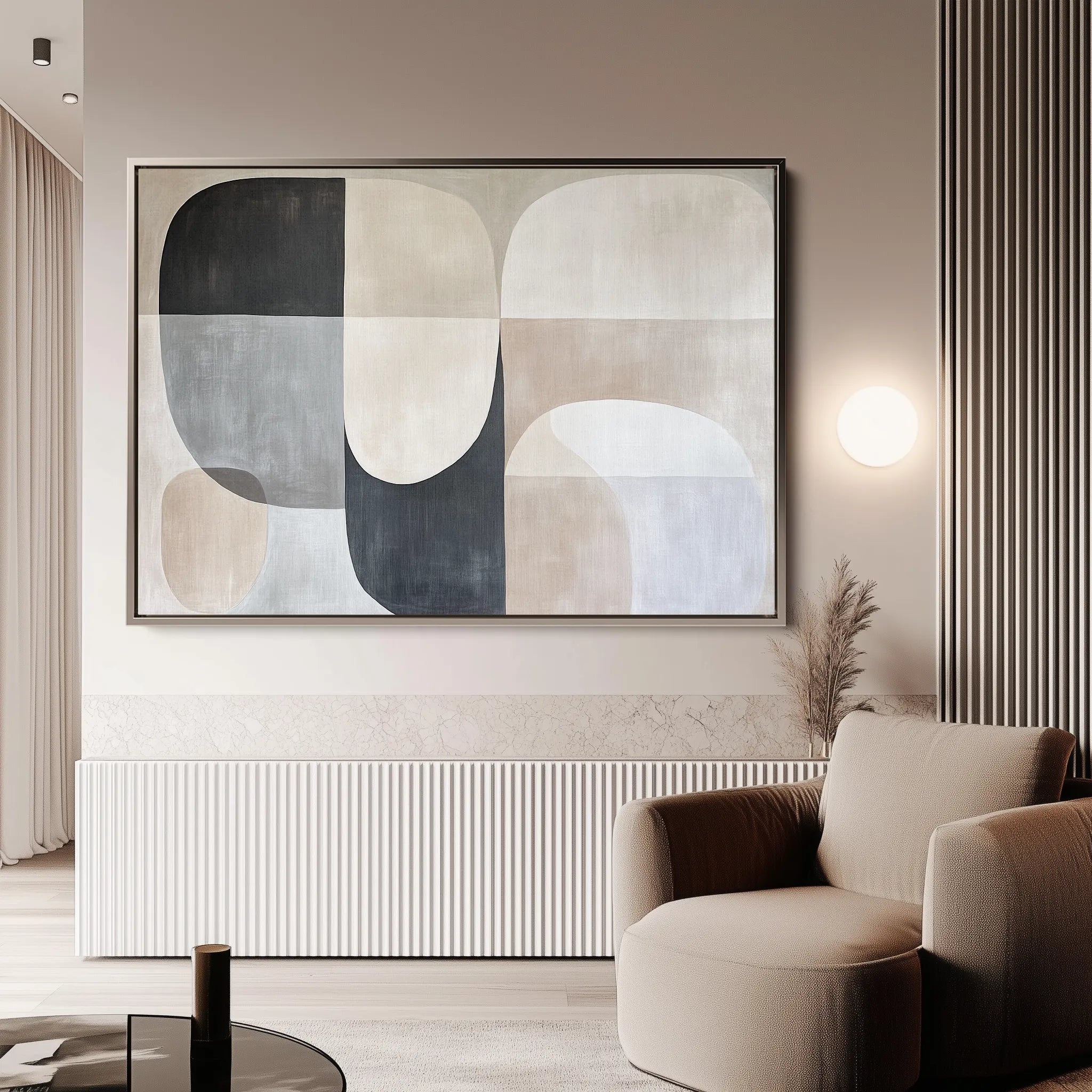 Abstract 599 Canvas Art 60 x 40 cm / Black