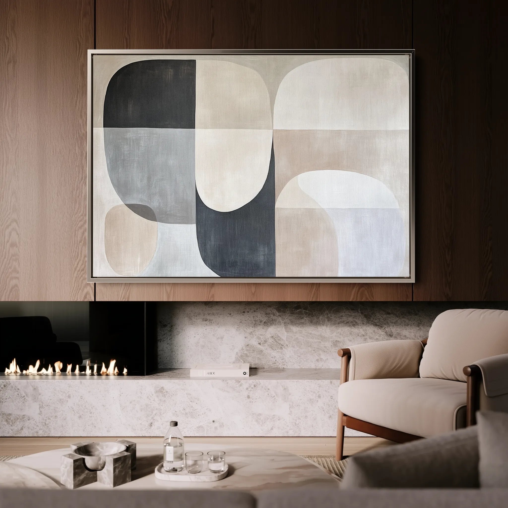 Abstract 599 Canvas Art 60 x 40 cm / Black