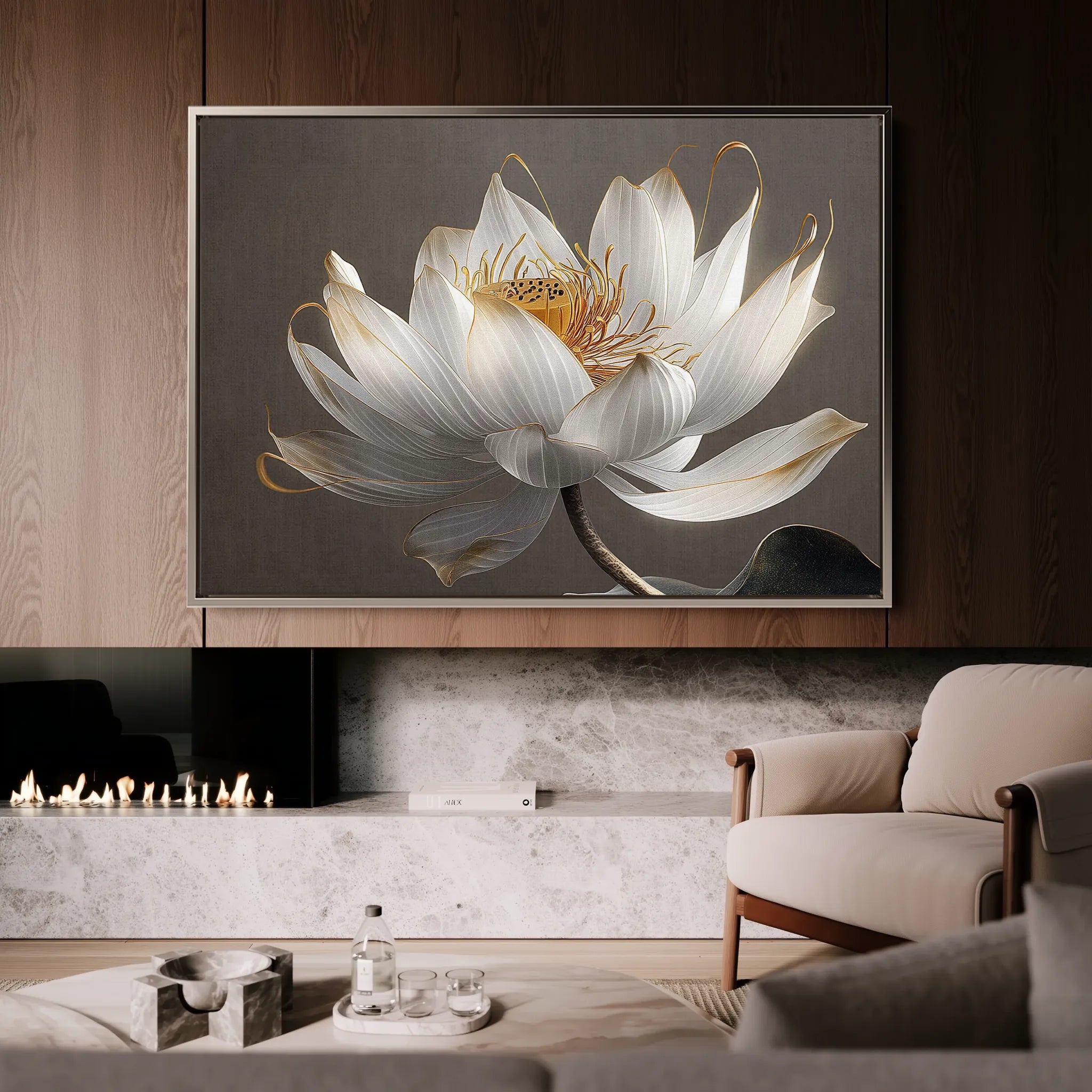 Floral 599 Canvas Art 60 x 40 cm / Black
