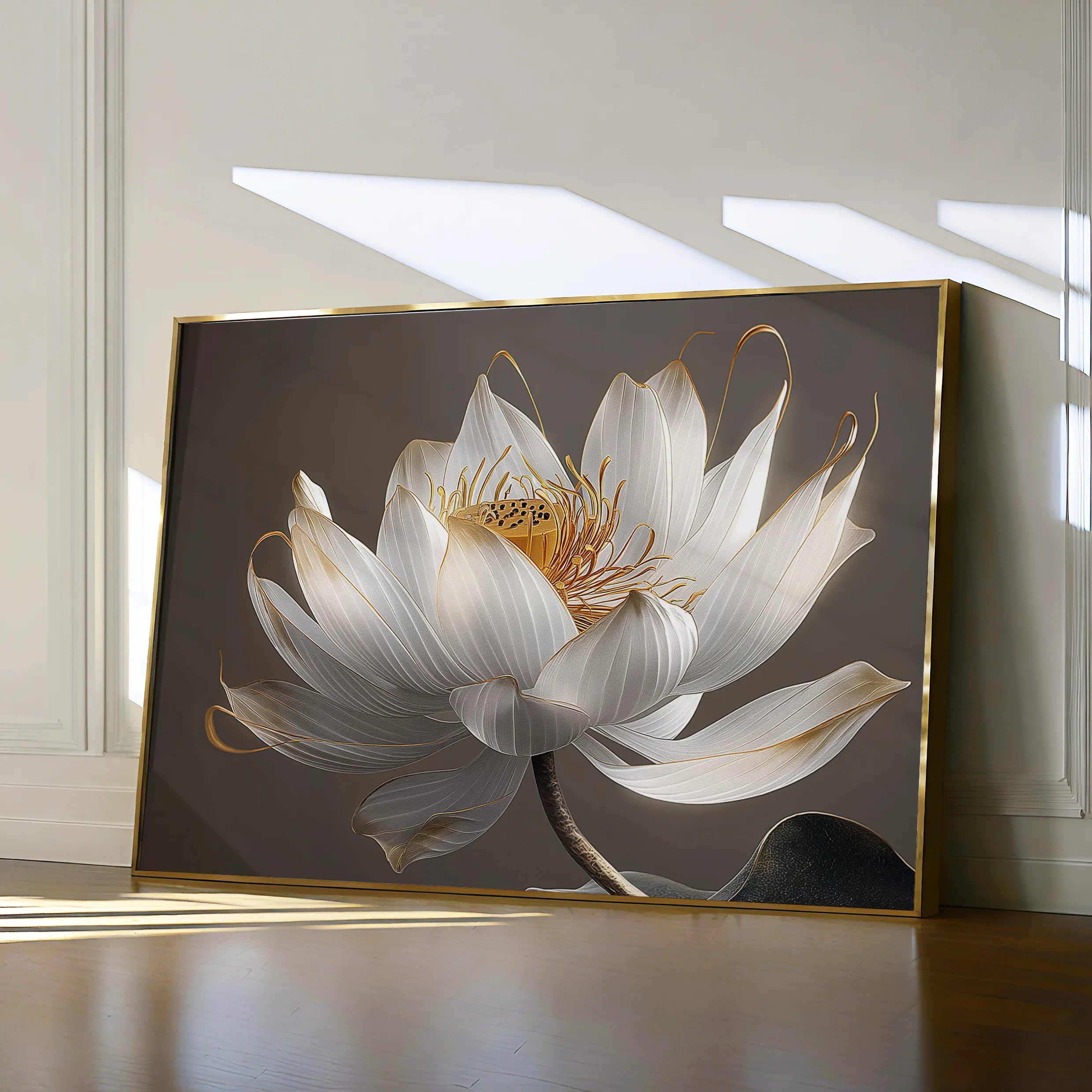 Floral 599 Canvas Art 60 x 40 cm / Black