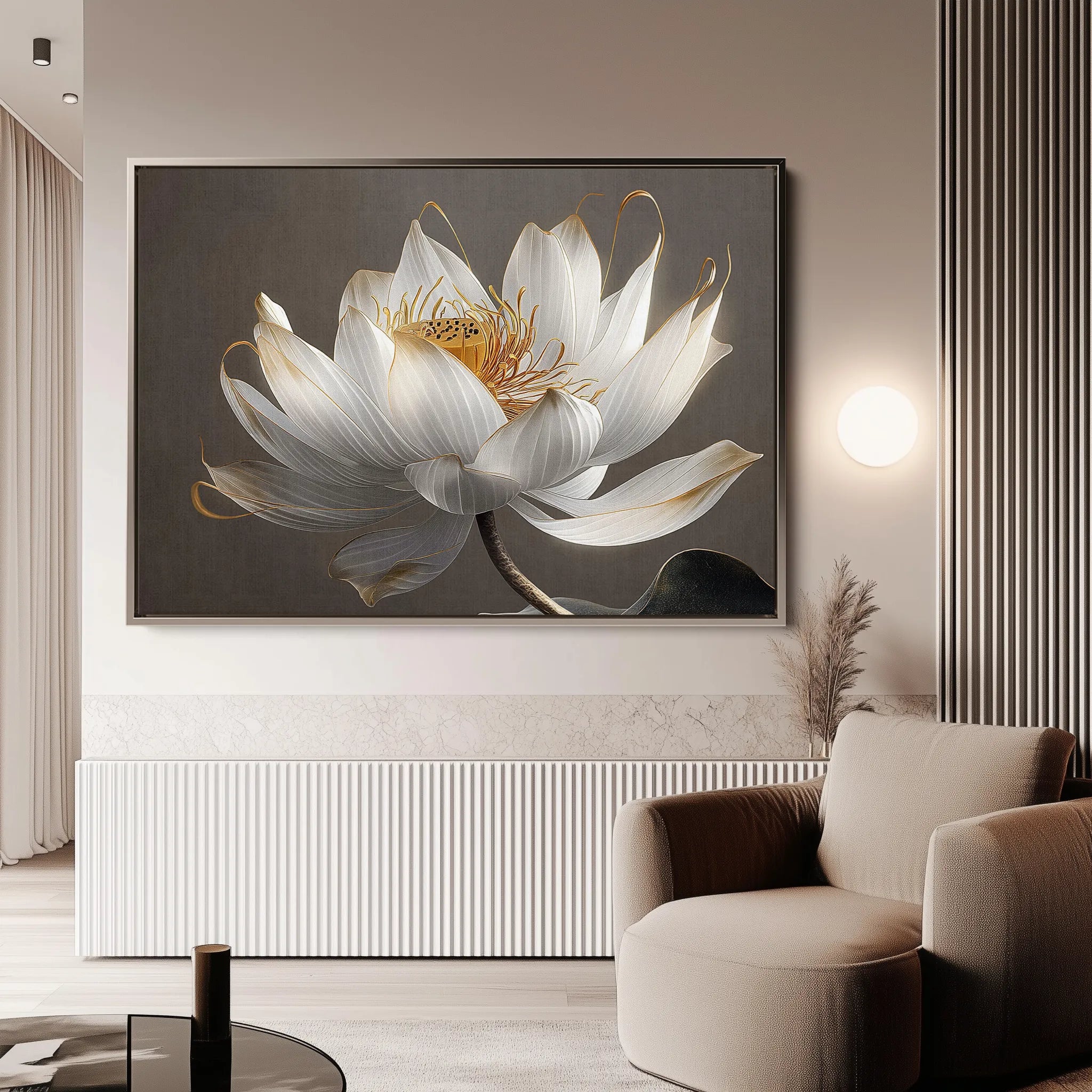 Floral 599 Canvas Art 60 x 40 cm / Black