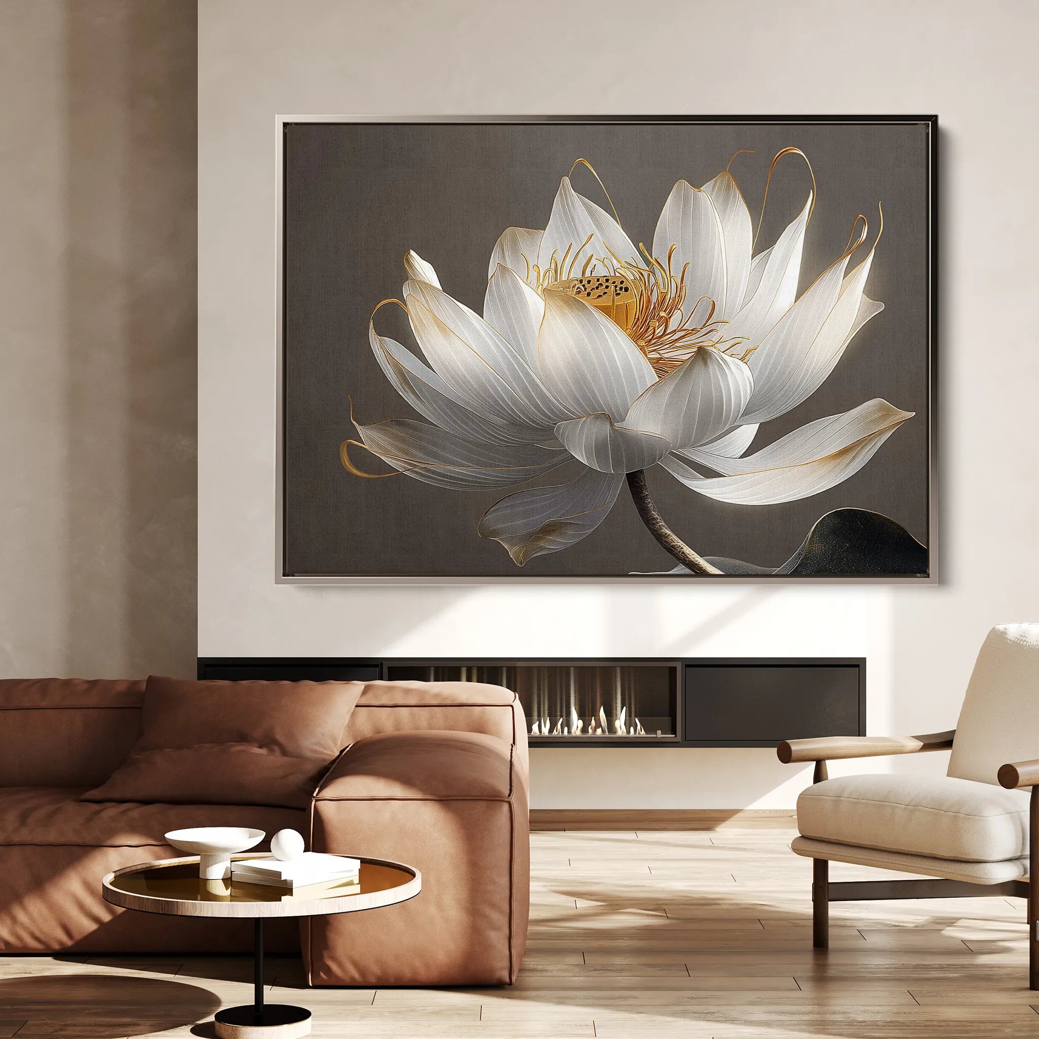 Floral 599 Canvas Art 60 x 40 cm / Black